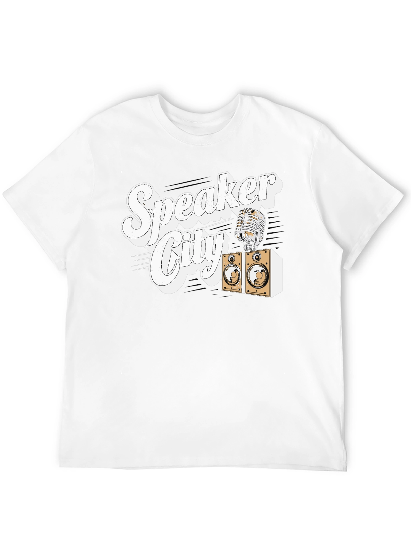 Speaker City T-Shirt - Retro Microphone Design