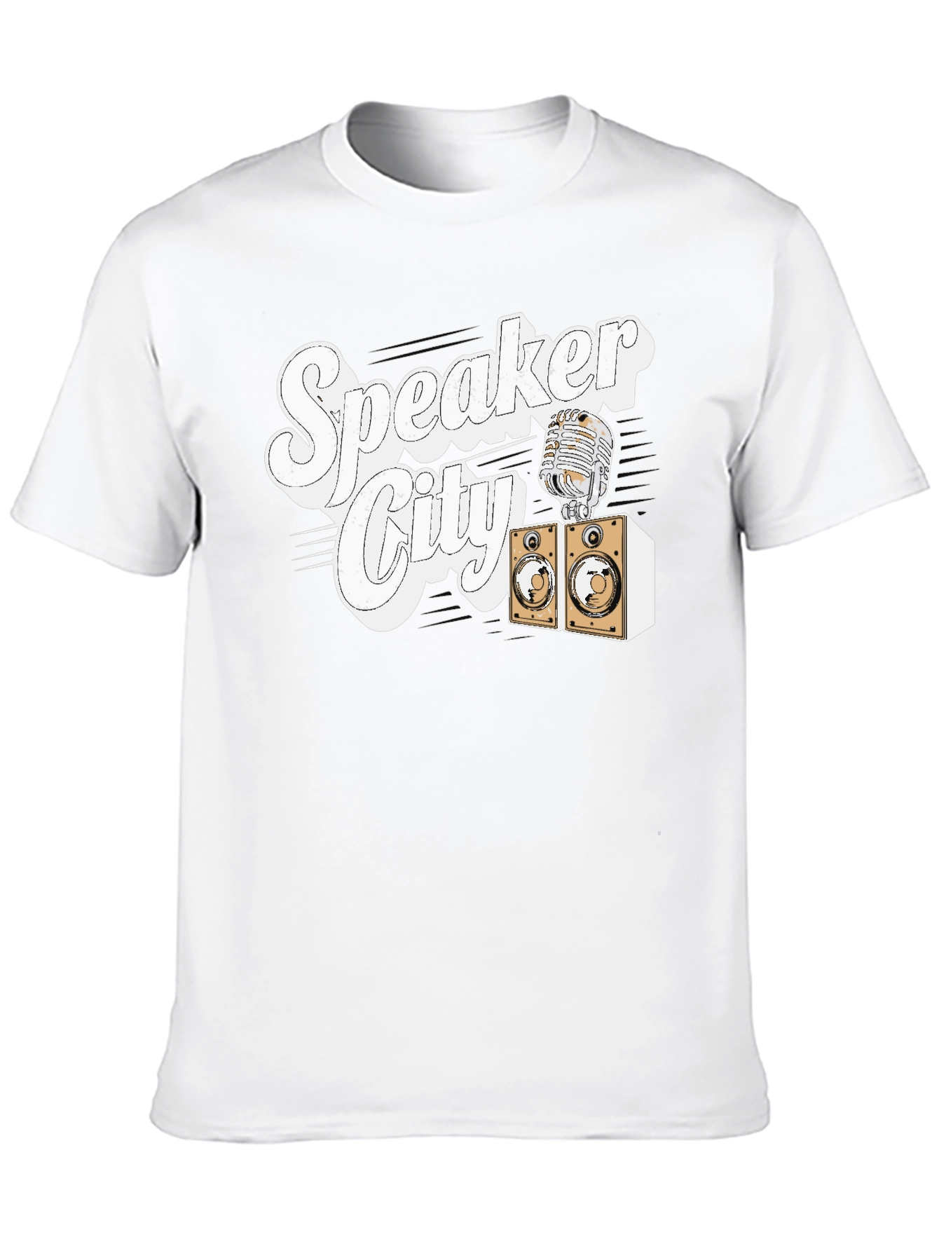 Speaker City T-Shirt - Retro Microphone Design
