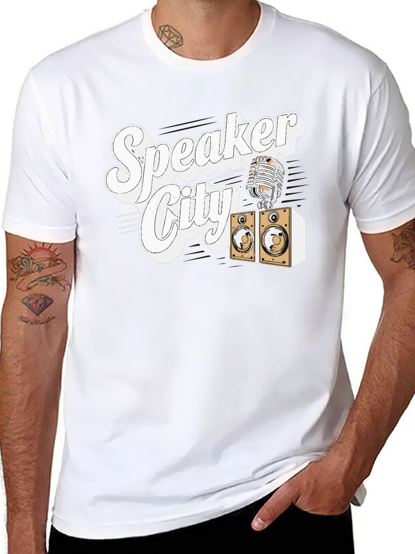 Speaker City T-Shirt - Retro Microphone Design