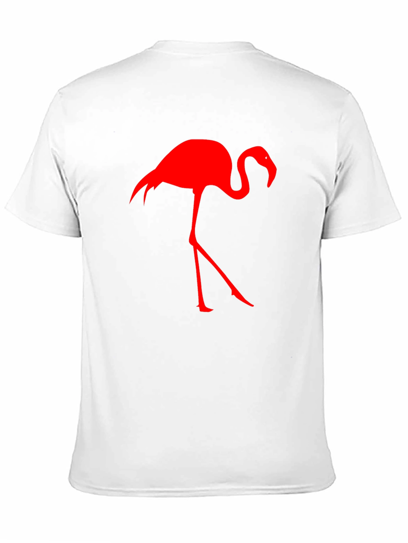 Red Flamingo Graphic Tee - Black Cotton Blend Shirt