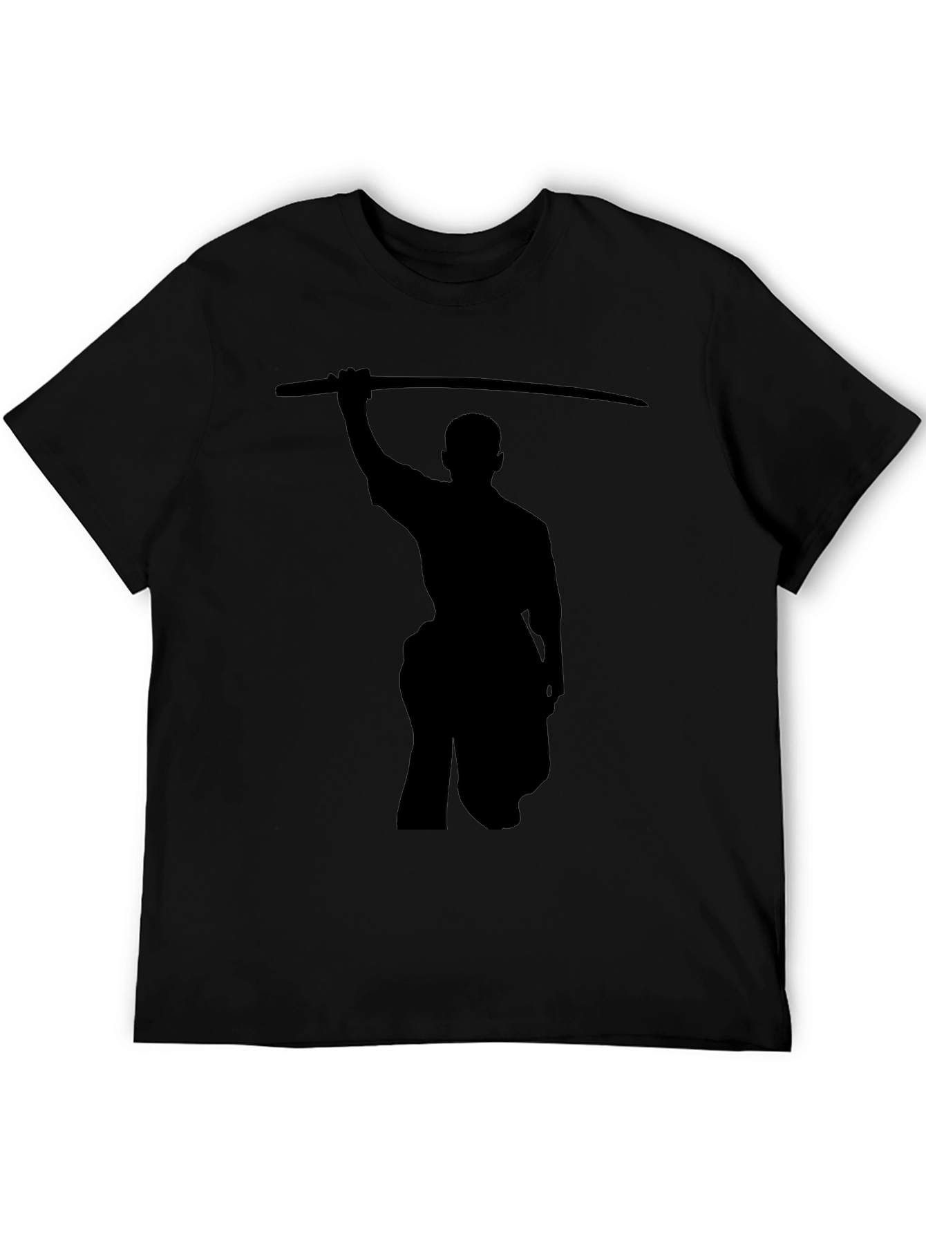 Samurai Sword Silhouette Black T-Shirt