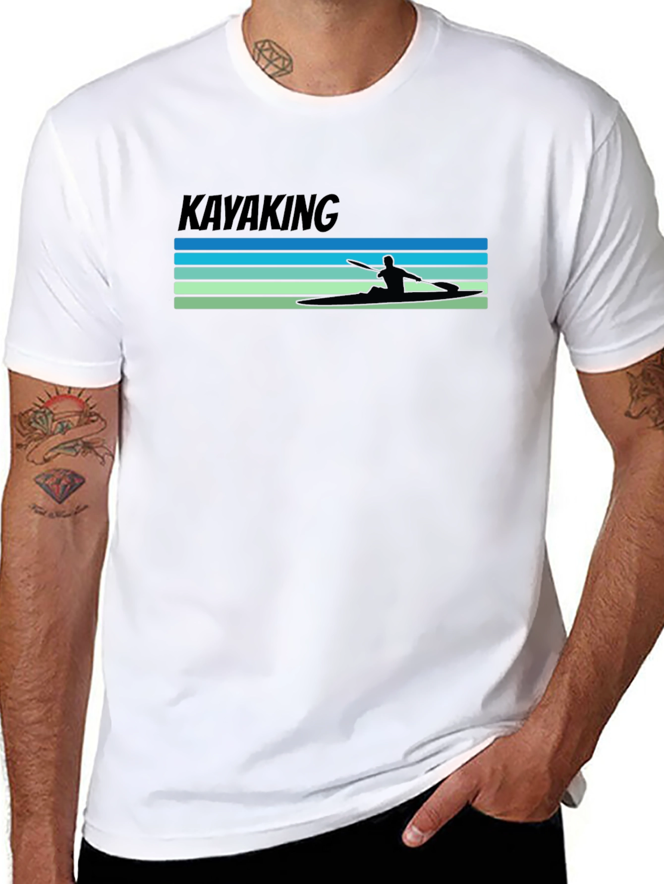 Kayaking Tee: Retro Paddler Design