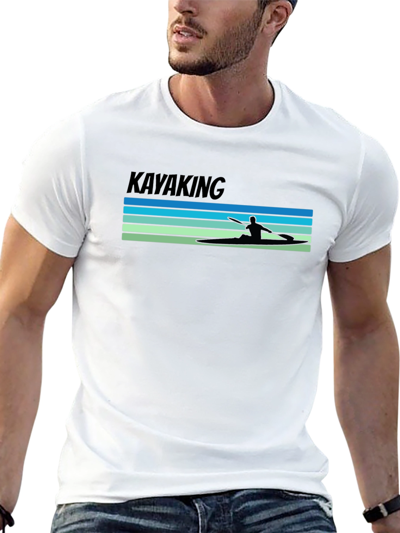 Kayaking Tee: Retro Paddler Design