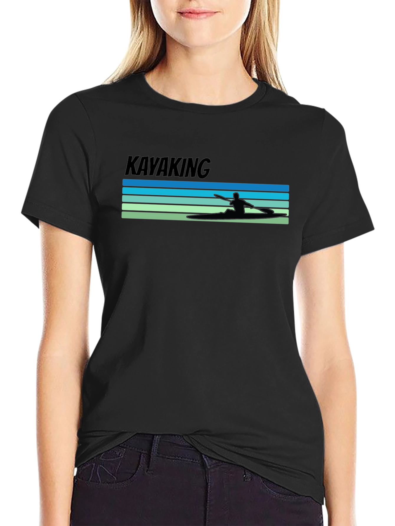 Kayaking Tee: Retro Paddler Design