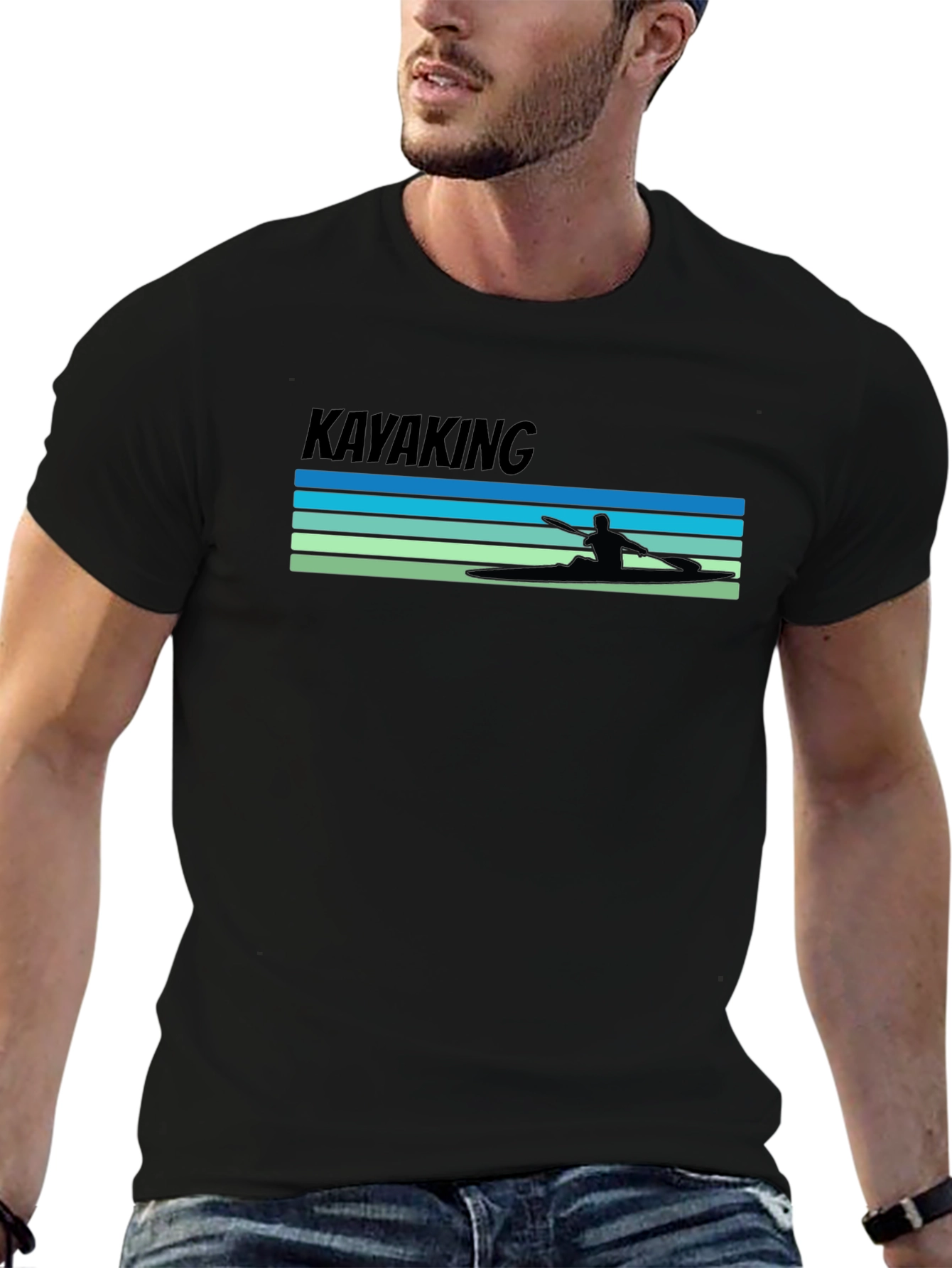 Kayaking Tee: Retro Paddler Design
