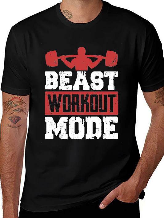 Beast Workout Mode Graphic Tee - Gym Motivation