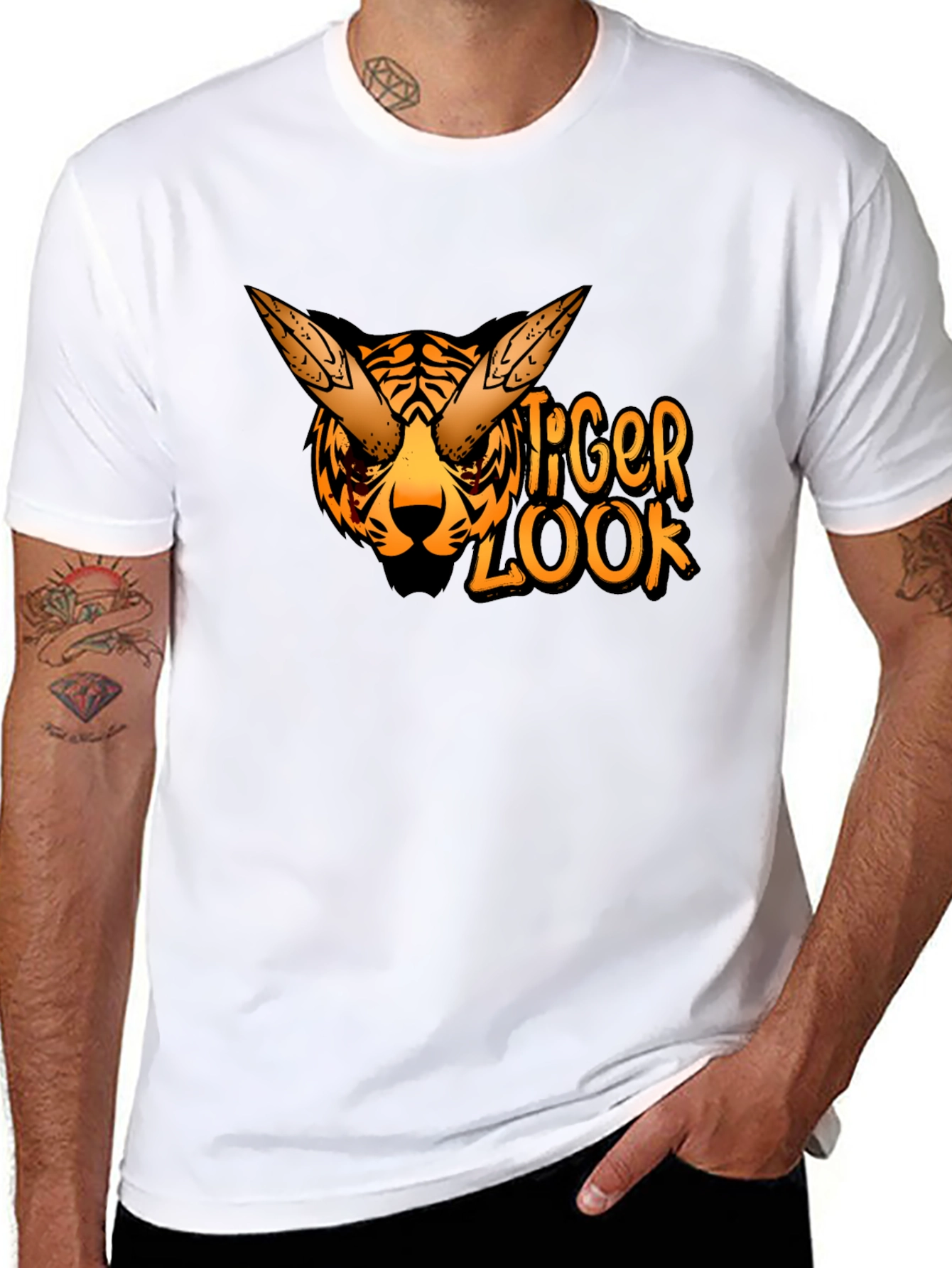 Tiger Look Graphic Tee - Cool Animal Design