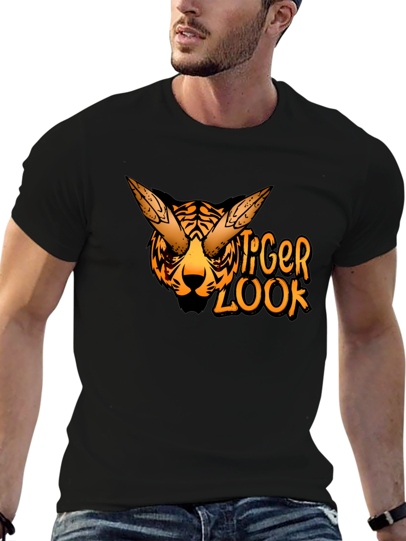 Tiger Look Graphic Tee - Cool Animal Design