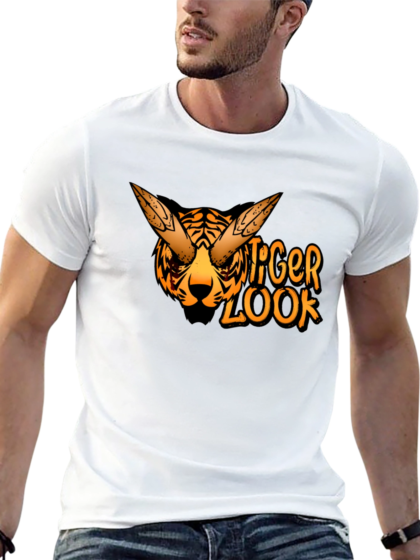 Tiger Look Graphic Tee - Cool Animal Design