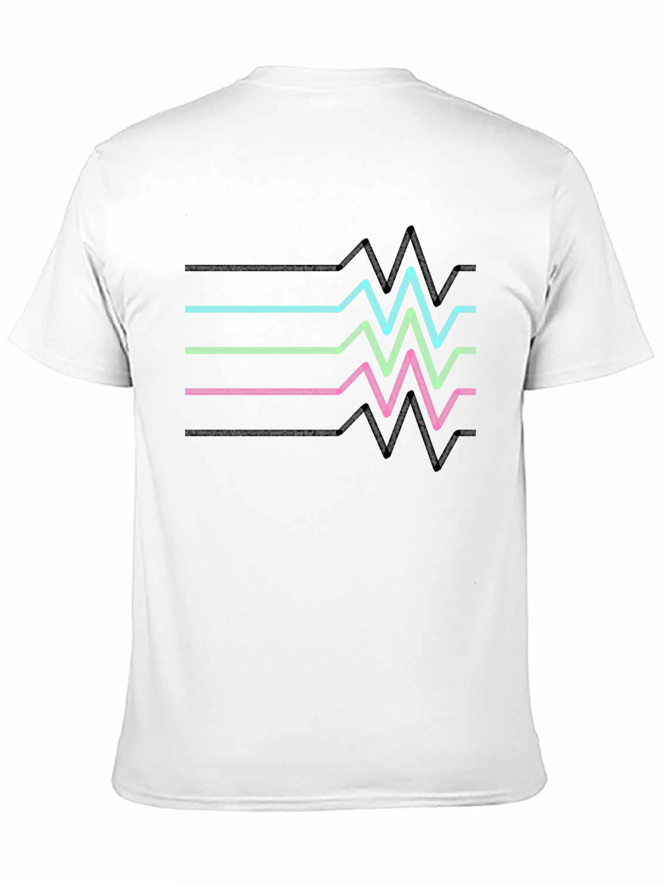 Retro Heartbeat Line T-Shirt - Black