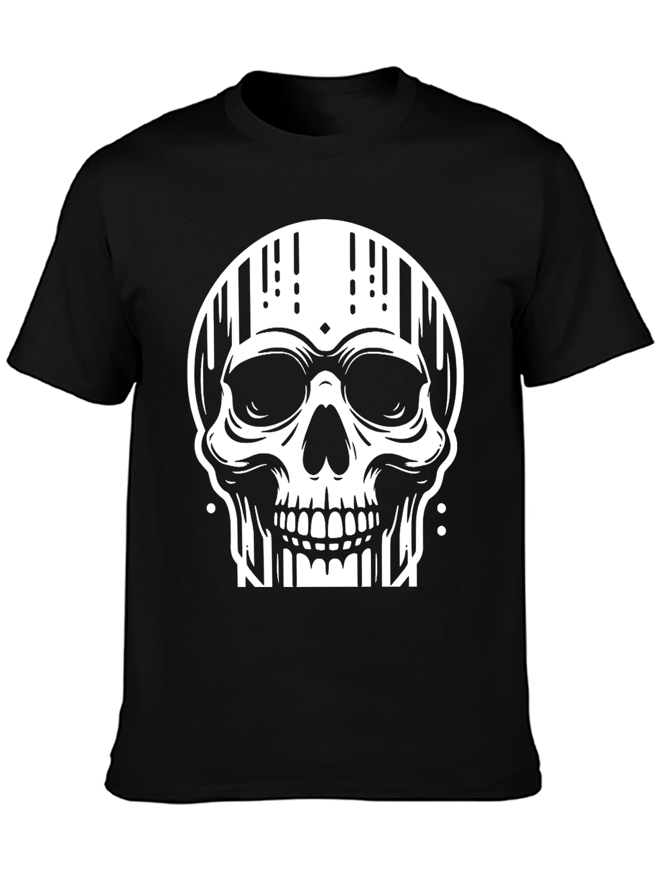 Edgy Skull Graphic Tee - Stylish Black Cotton T-Shirt
