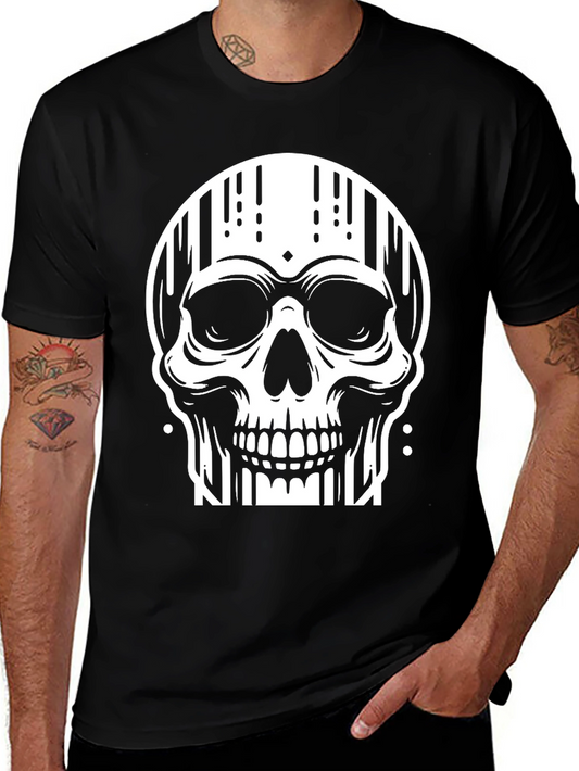 Edgy Skull Graphic Tee - Stylish Black Cotton T-Shirt