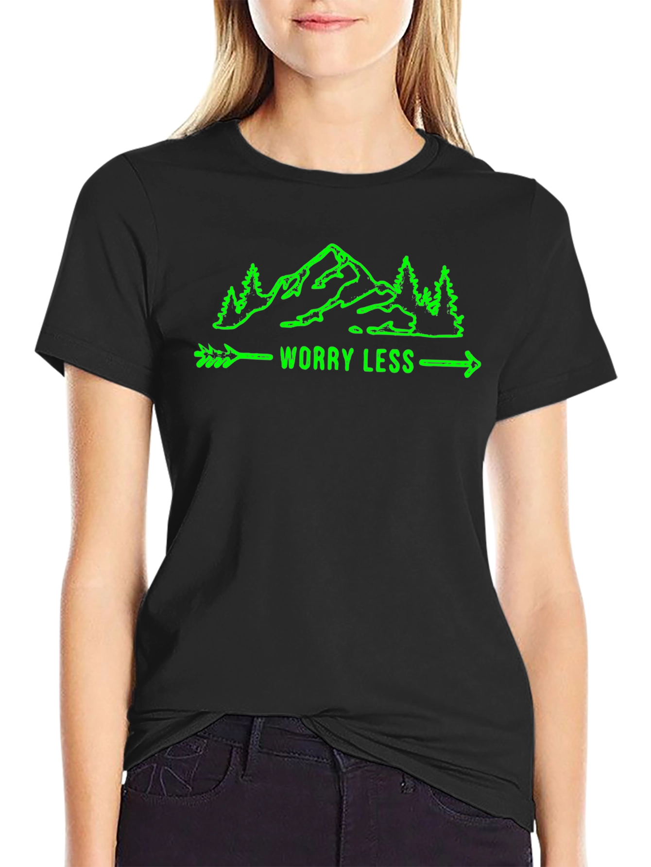 Worry Less Mountain Graphic T-Shirt