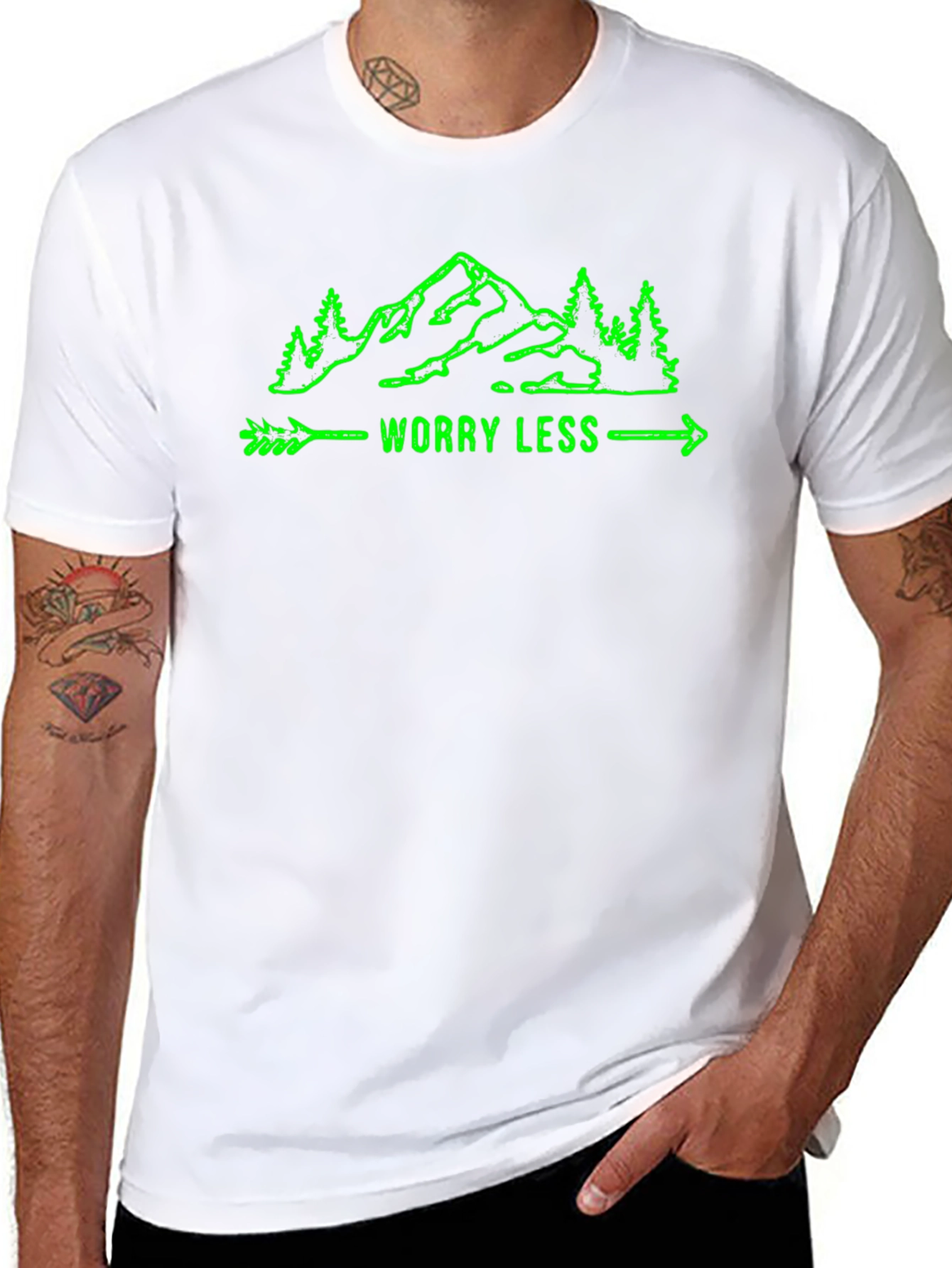 Worry Less Mountain Graphic T-Shirt