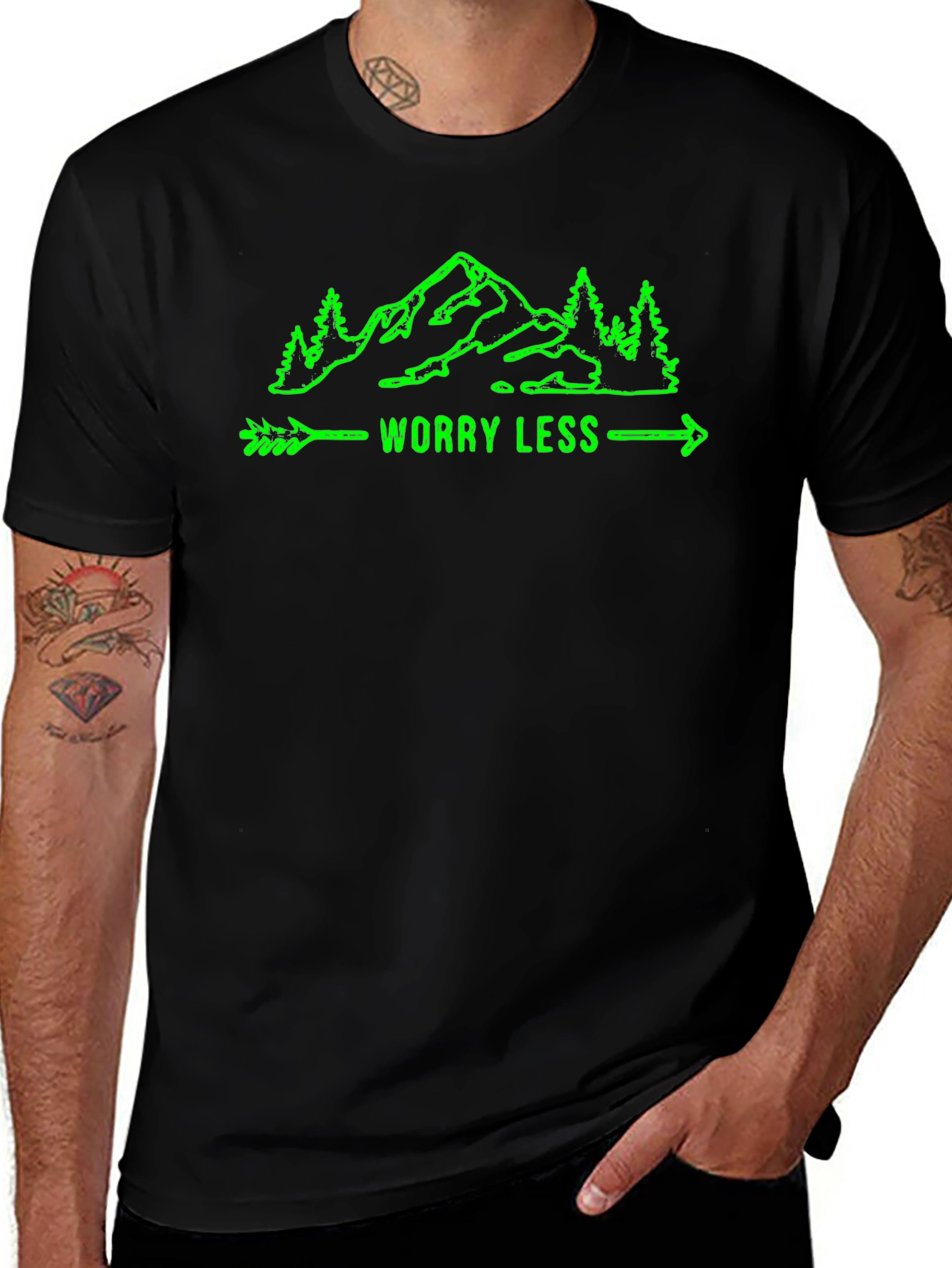 Worry Less Mountain Graphic T-Shirt