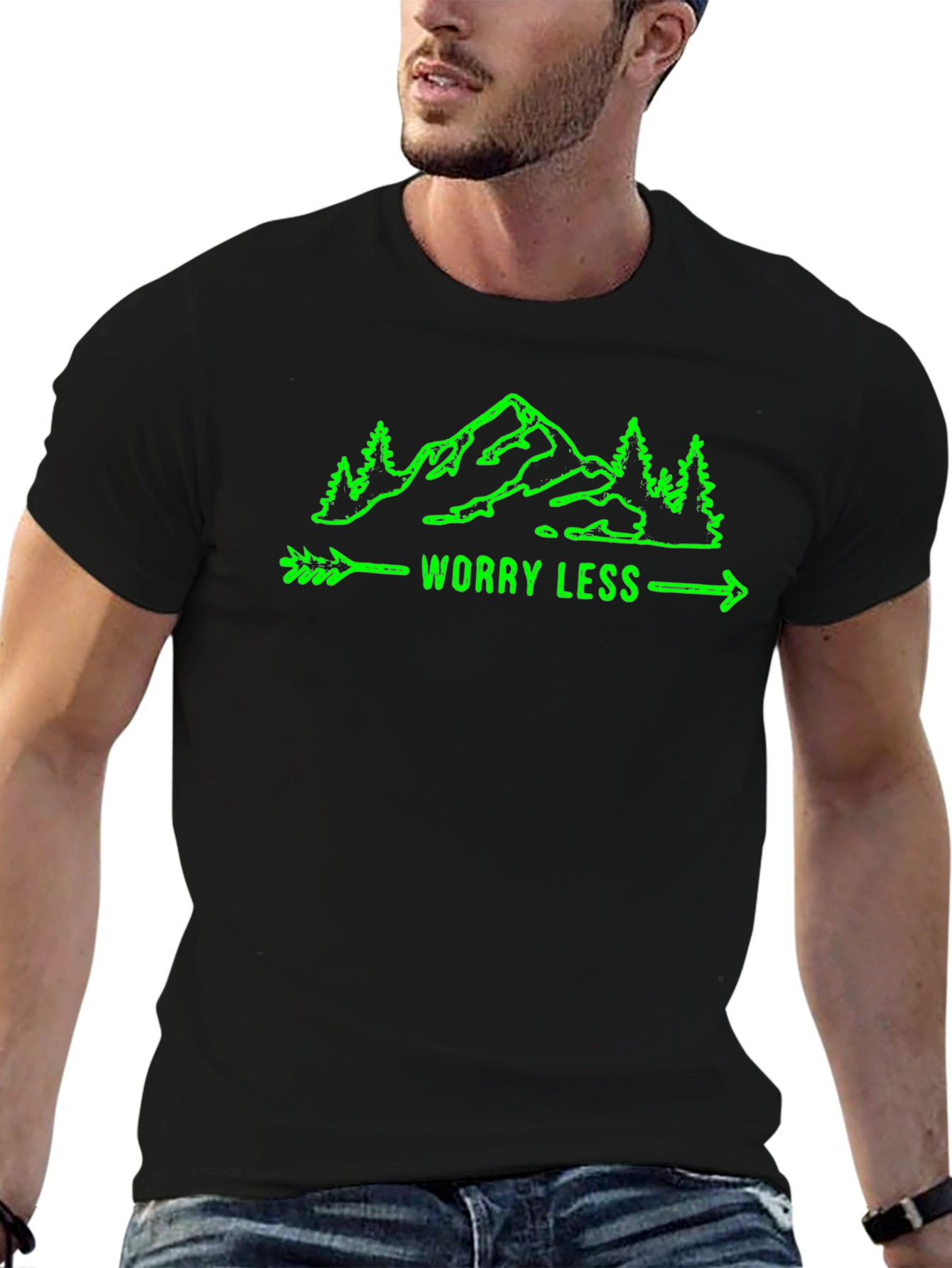 Worry Less Mountain Graphic T-Shirt