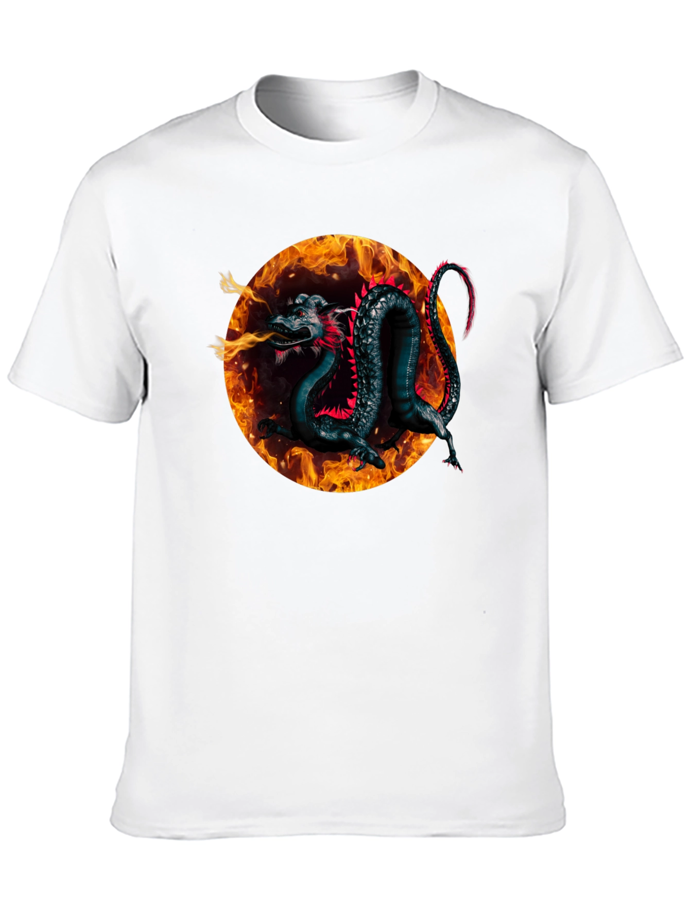 Fiery Dragon Graphic Black T-Shirt