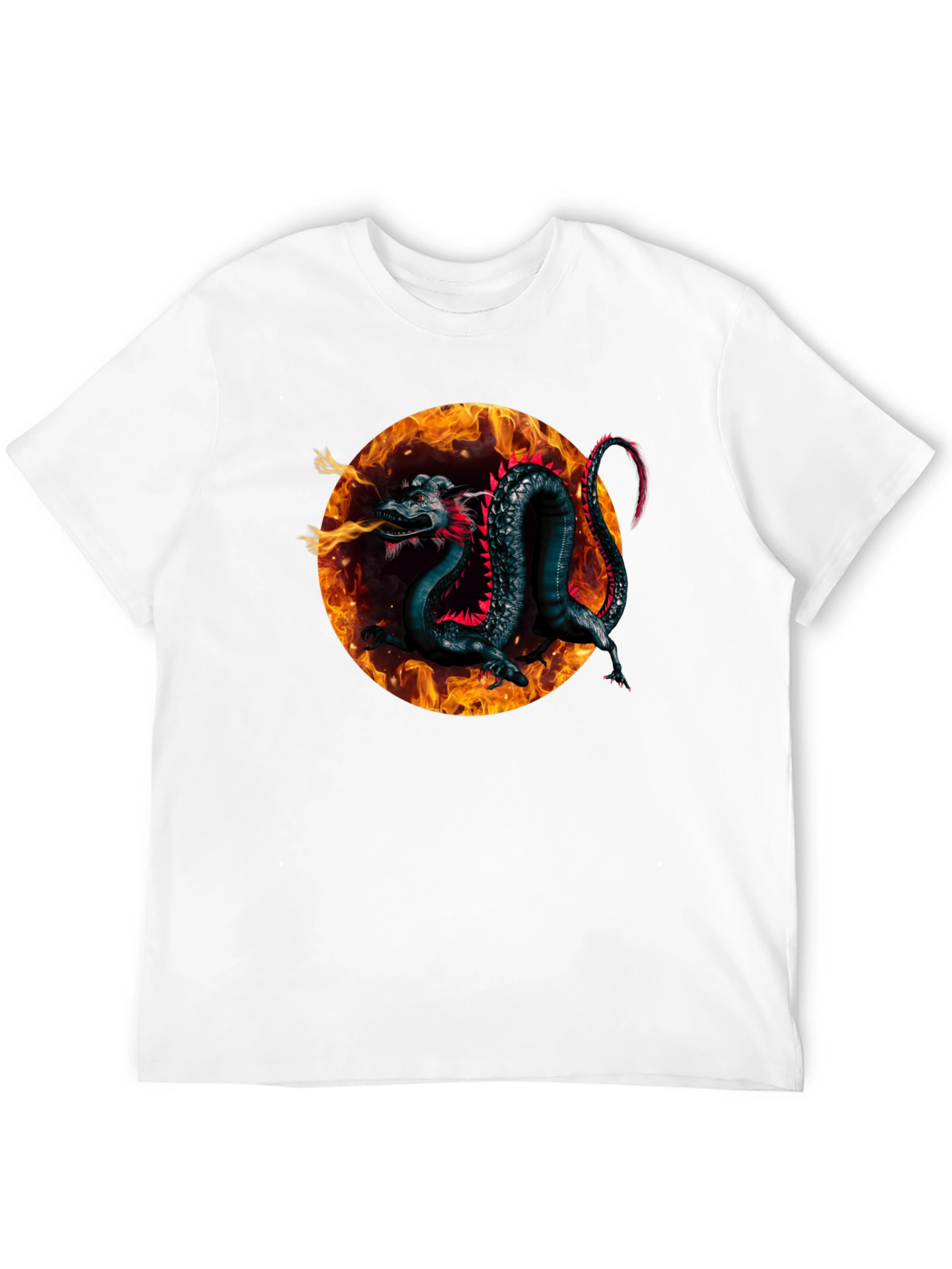 Fiery Dragon Graphic Black T-Shirt