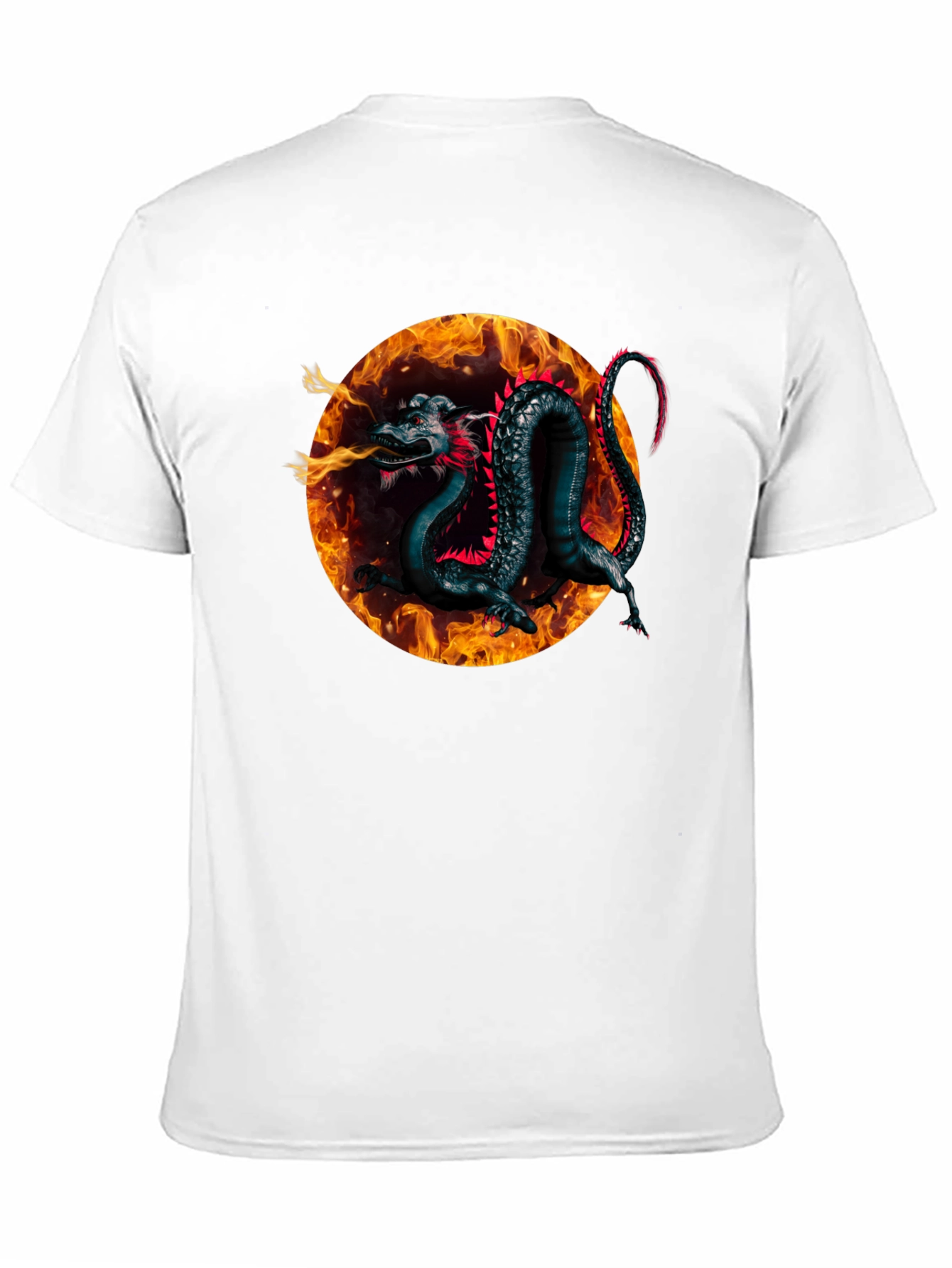 Fiery Dragon Graphic Black T-Shirt