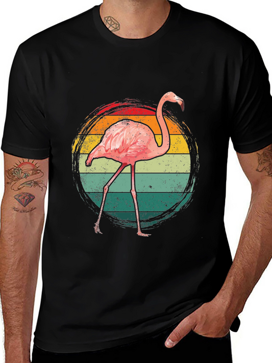 Retro Flamingo Graphic T-Shirt - Casual Style