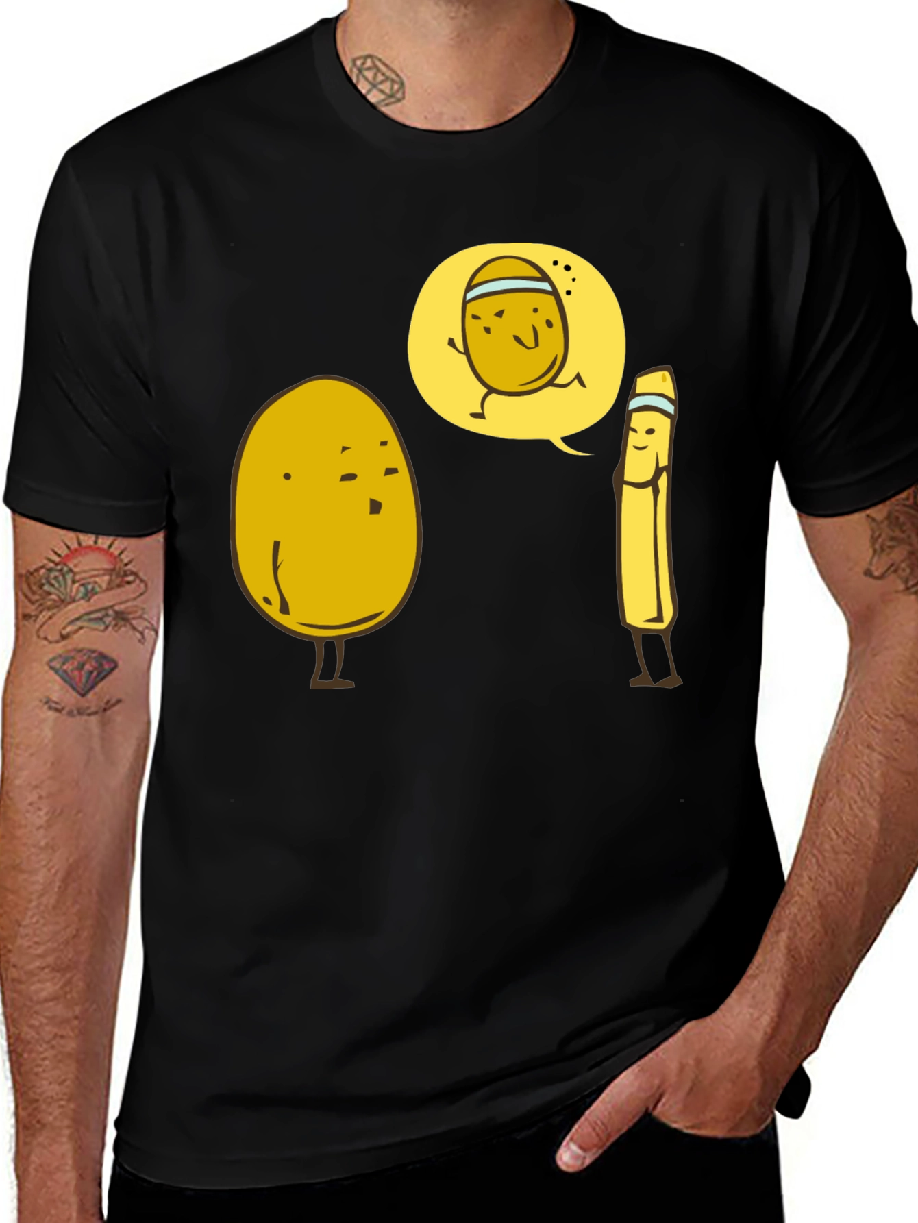 Funny Potato Running Joke Graphic T-Shirt