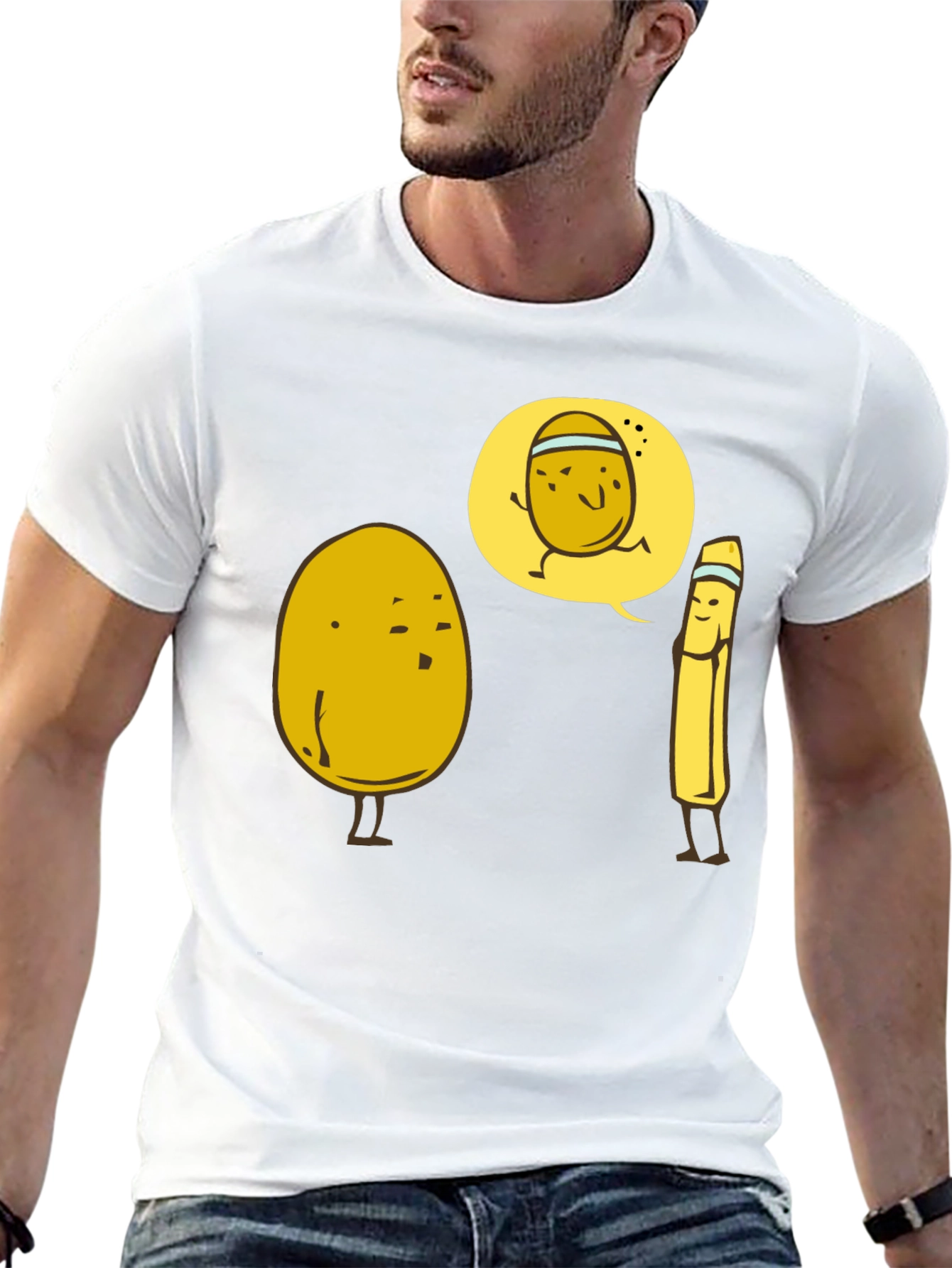 Funny Potato Running Joke Graphic T-Shirt