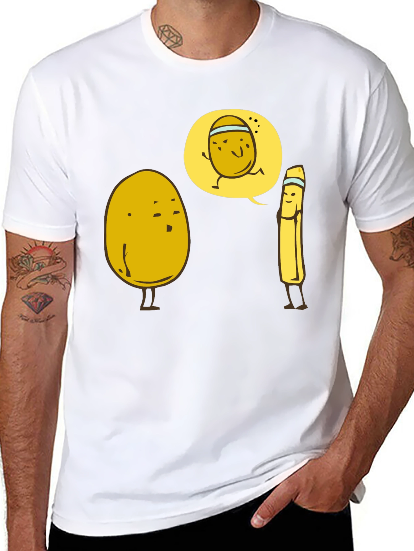 Funny Potato Running Joke Graphic T-Shirt