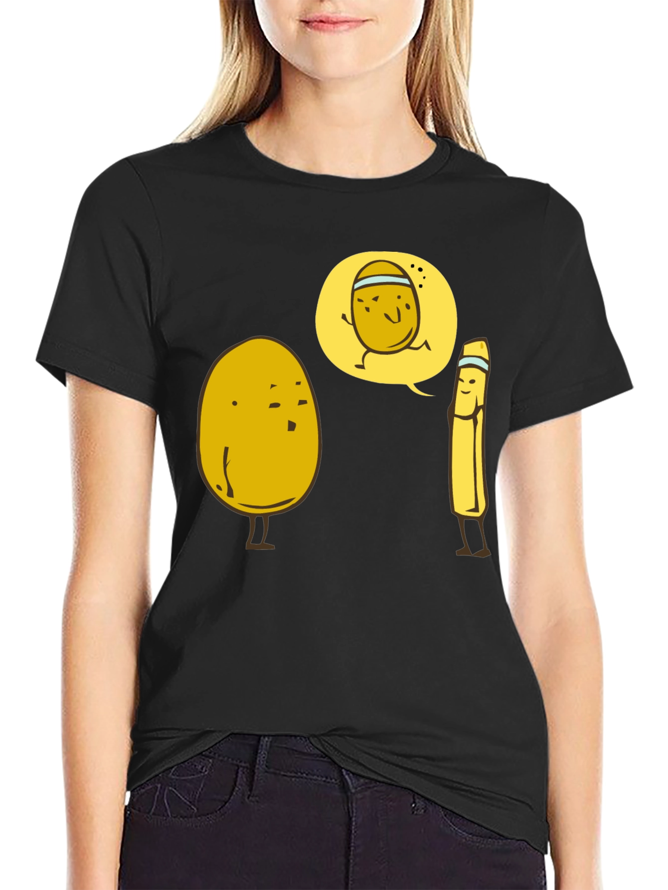Funny Potato Running Joke Graphic T-Shirt