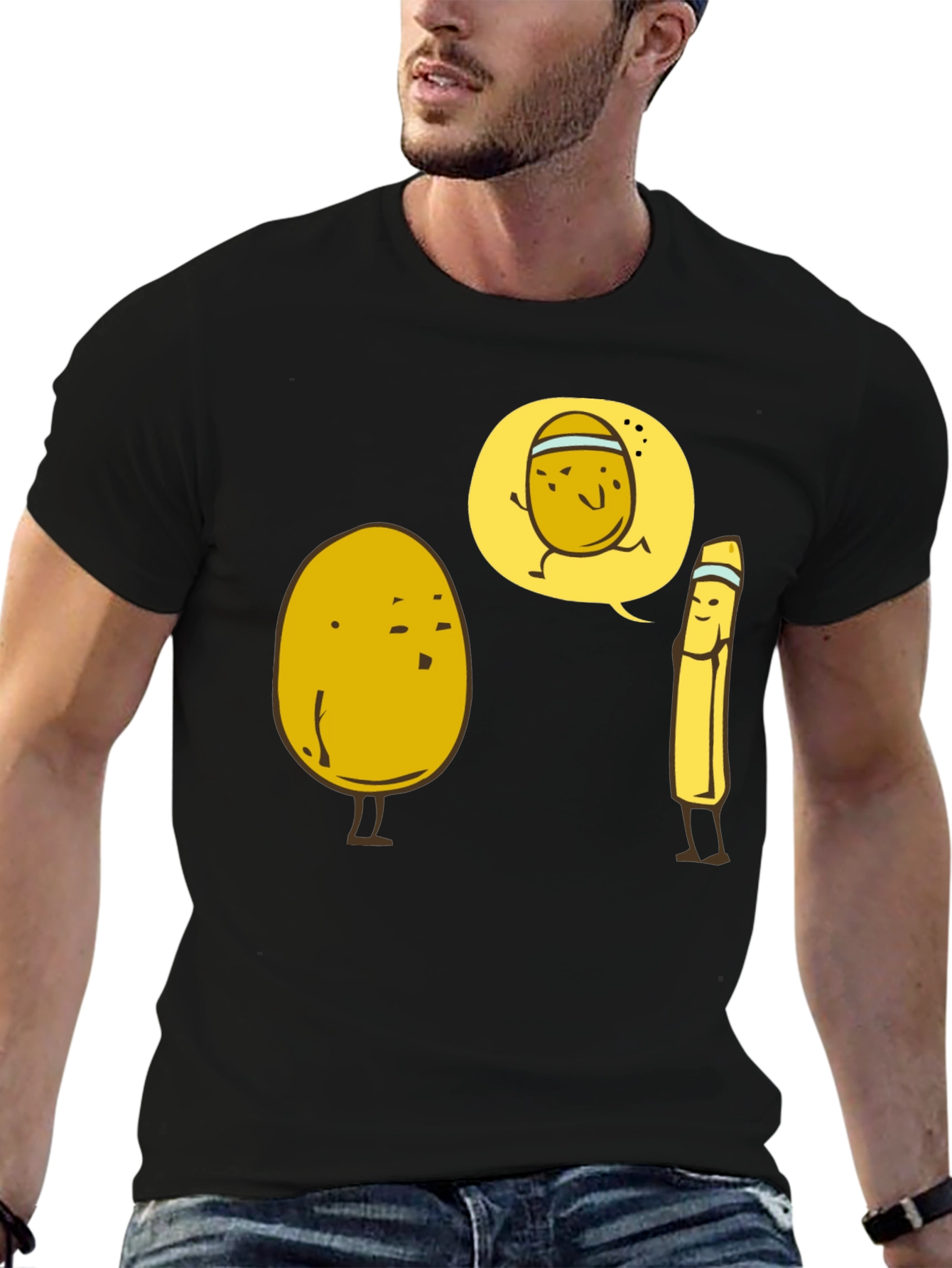 Funny Potato Running Joke Graphic T-Shirt