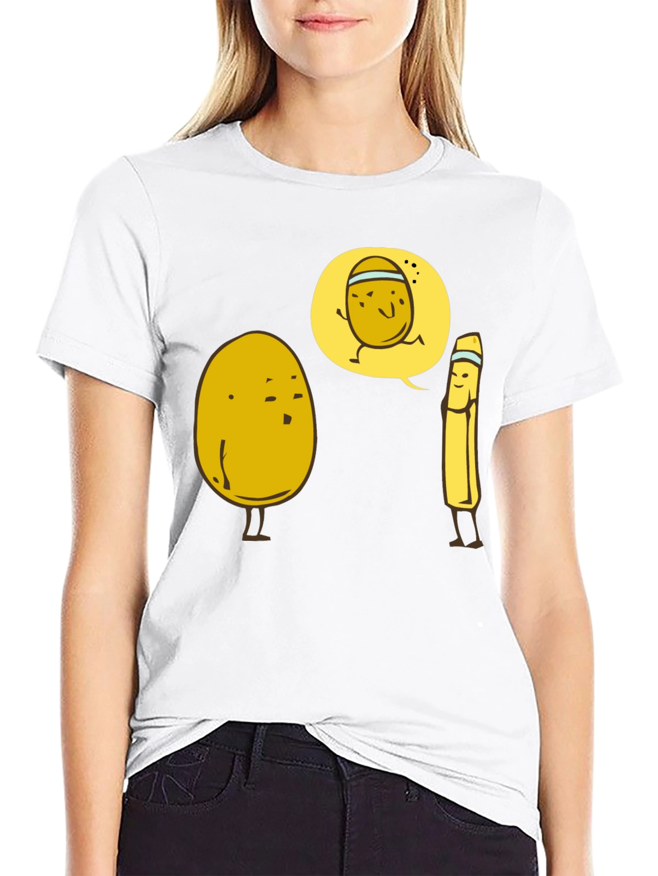 Funny Potato Running Joke Graphic T-Shirt