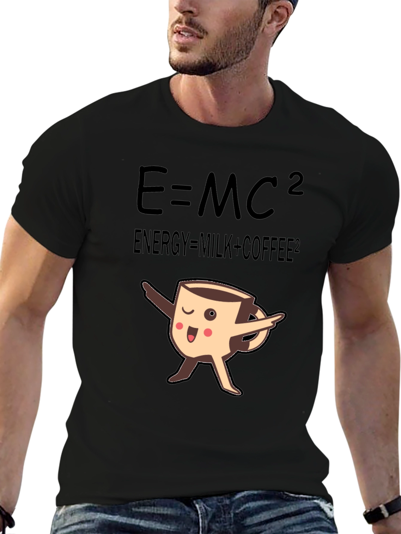 E=MC2 Coffee T-Shirt Funny Science Tee