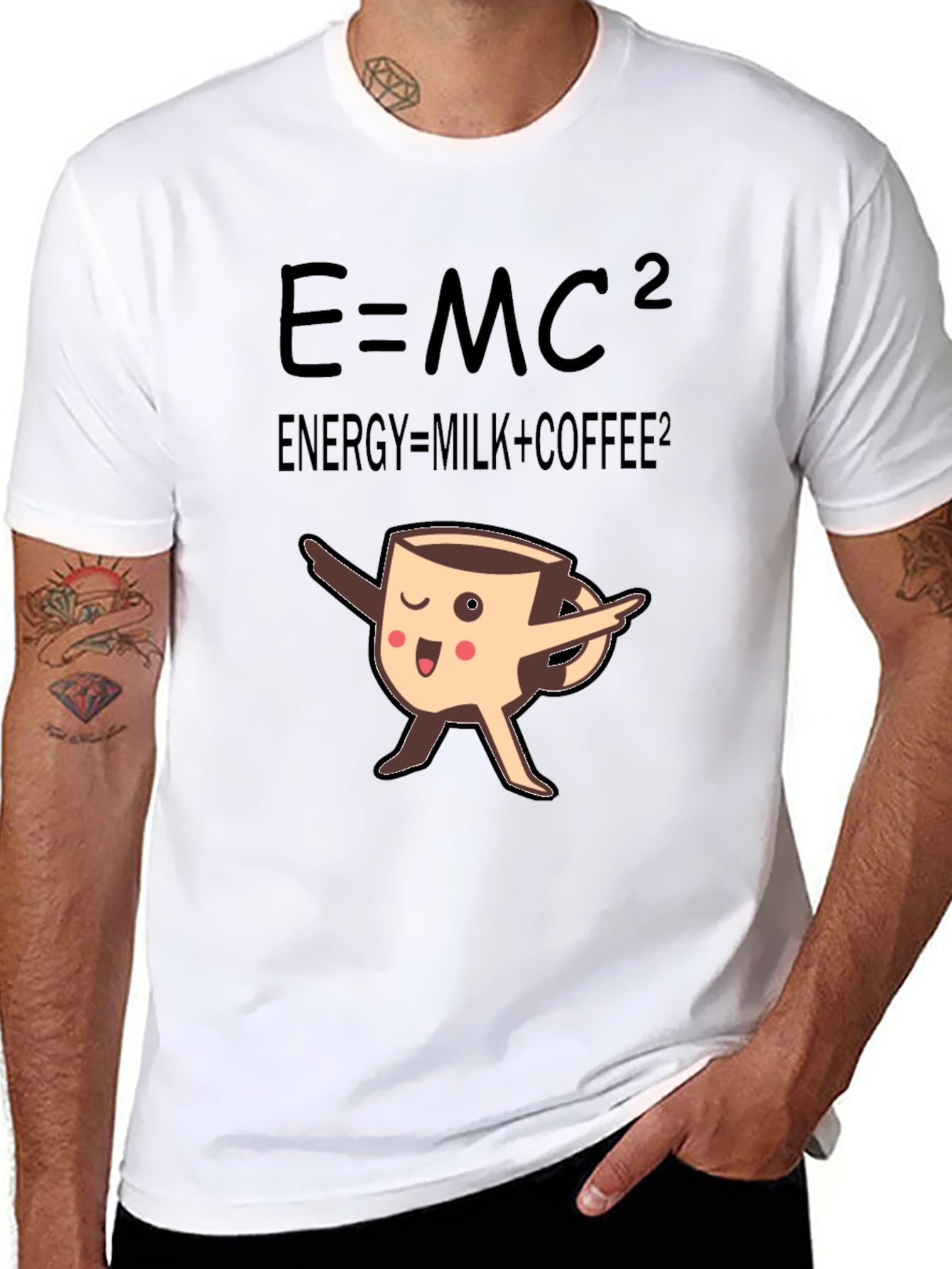 E=MC2 Coffee T-Shirt Funny Science Tee