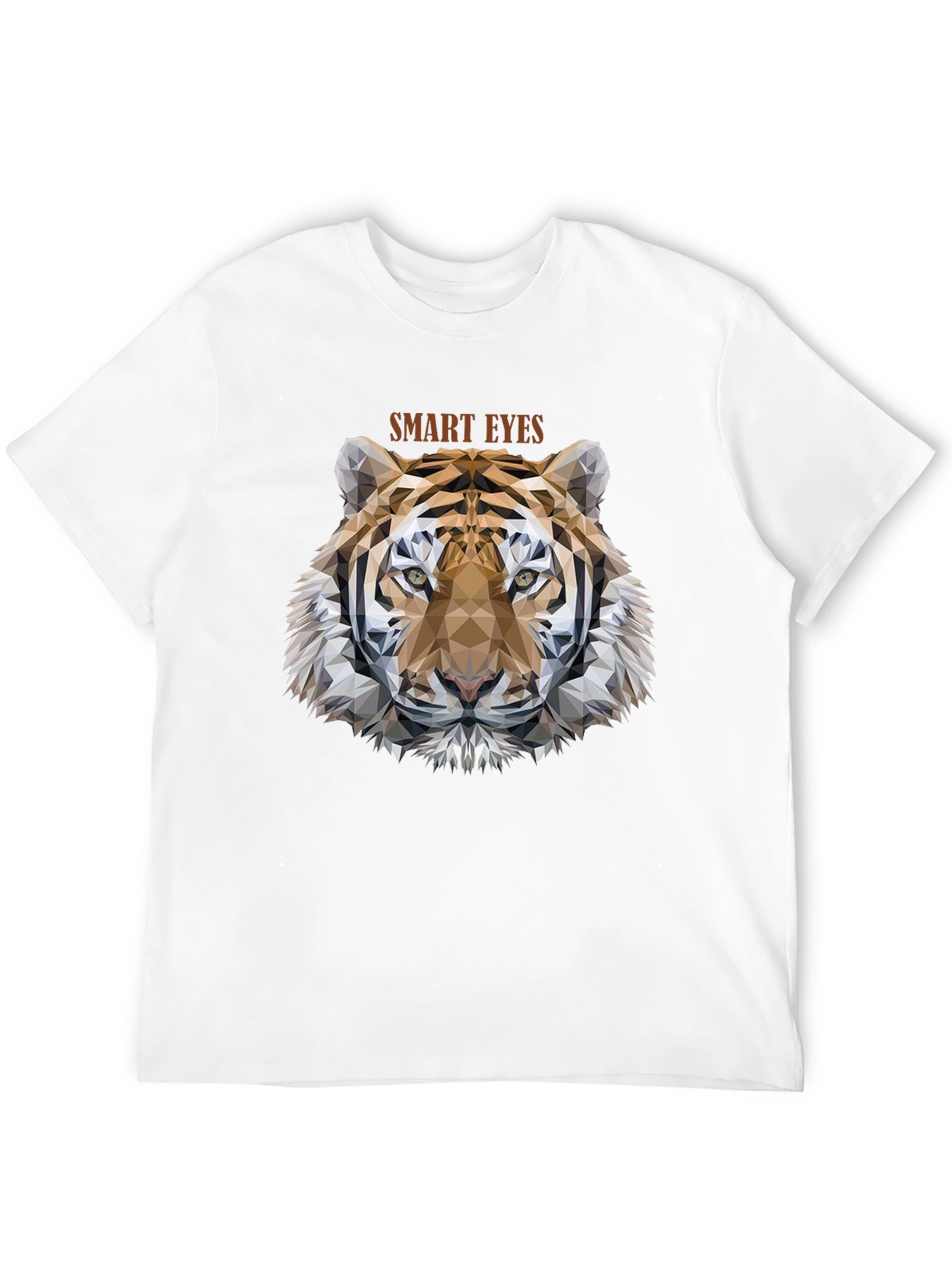 Geometric Tiger Head T-Shirt - Smart Eyes Design