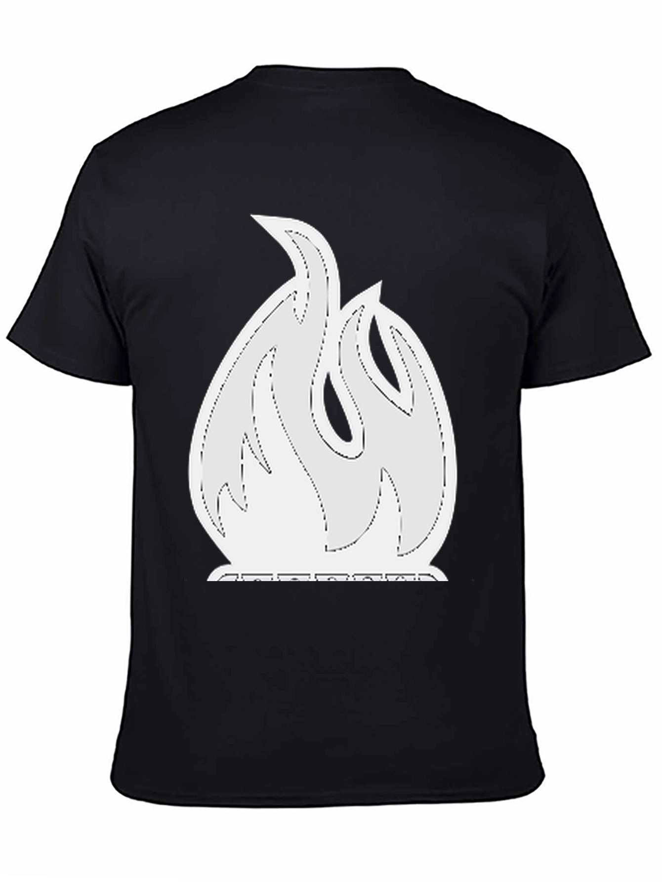 Flame Graphic Tee - Black Cotton Blend Shirt