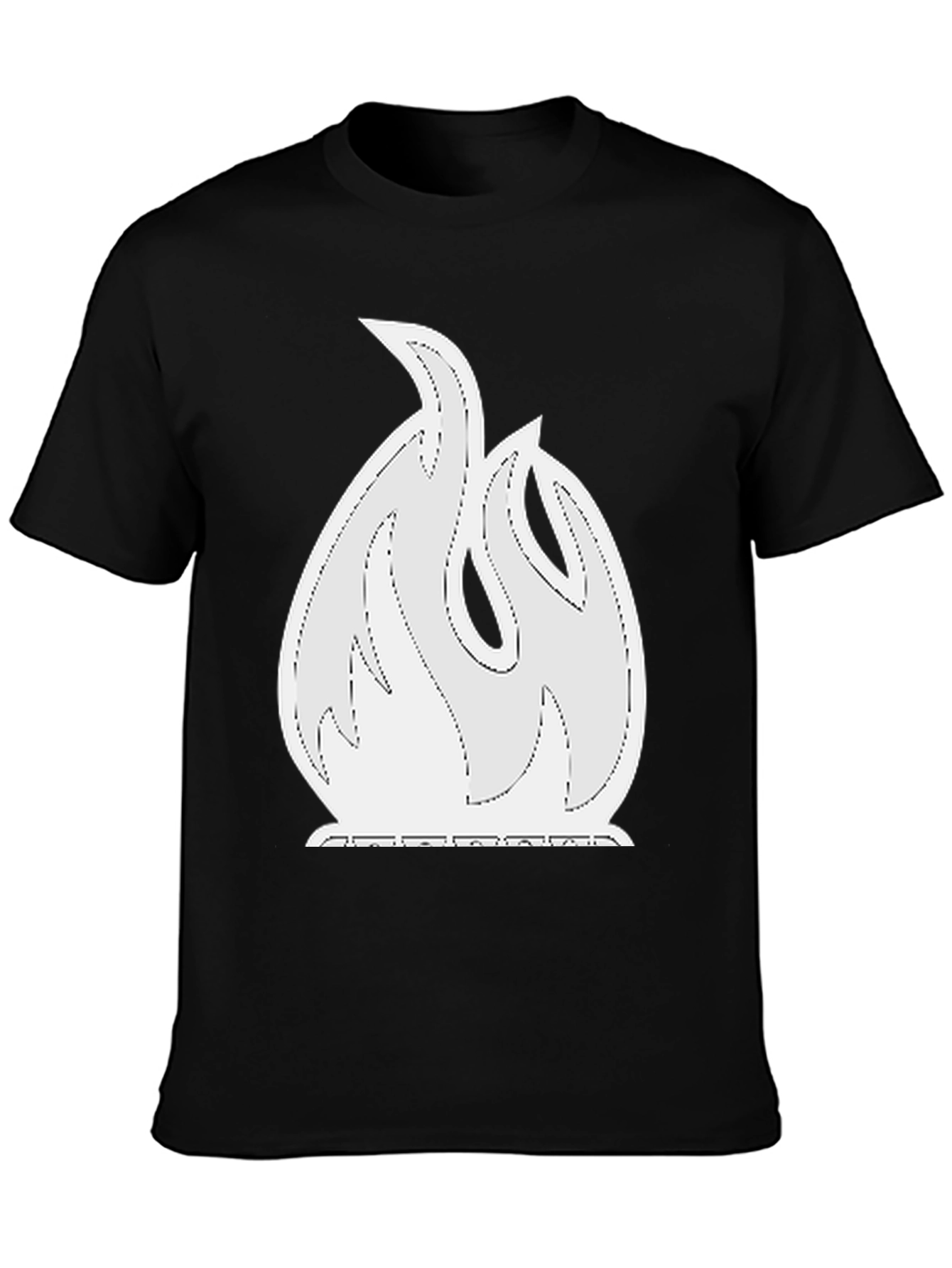 Flame Graphic Tee - Black Cotton Blend Shirt