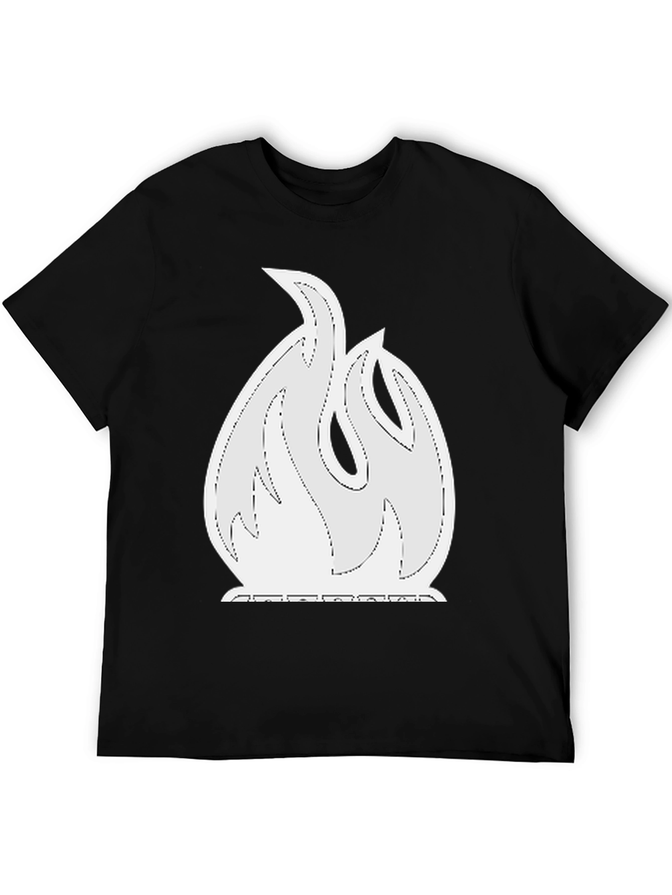 Flame Graphic Tee - Black Cotton Blend Shirt