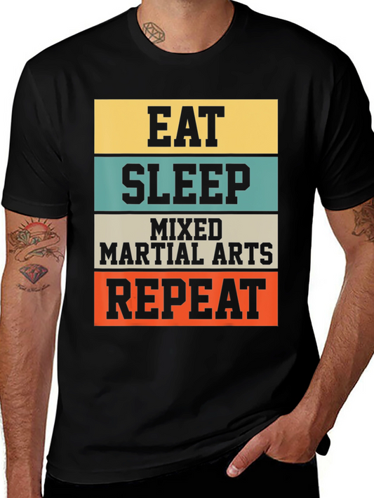 Eat Sleep MMA Repeat Black T-Shirt