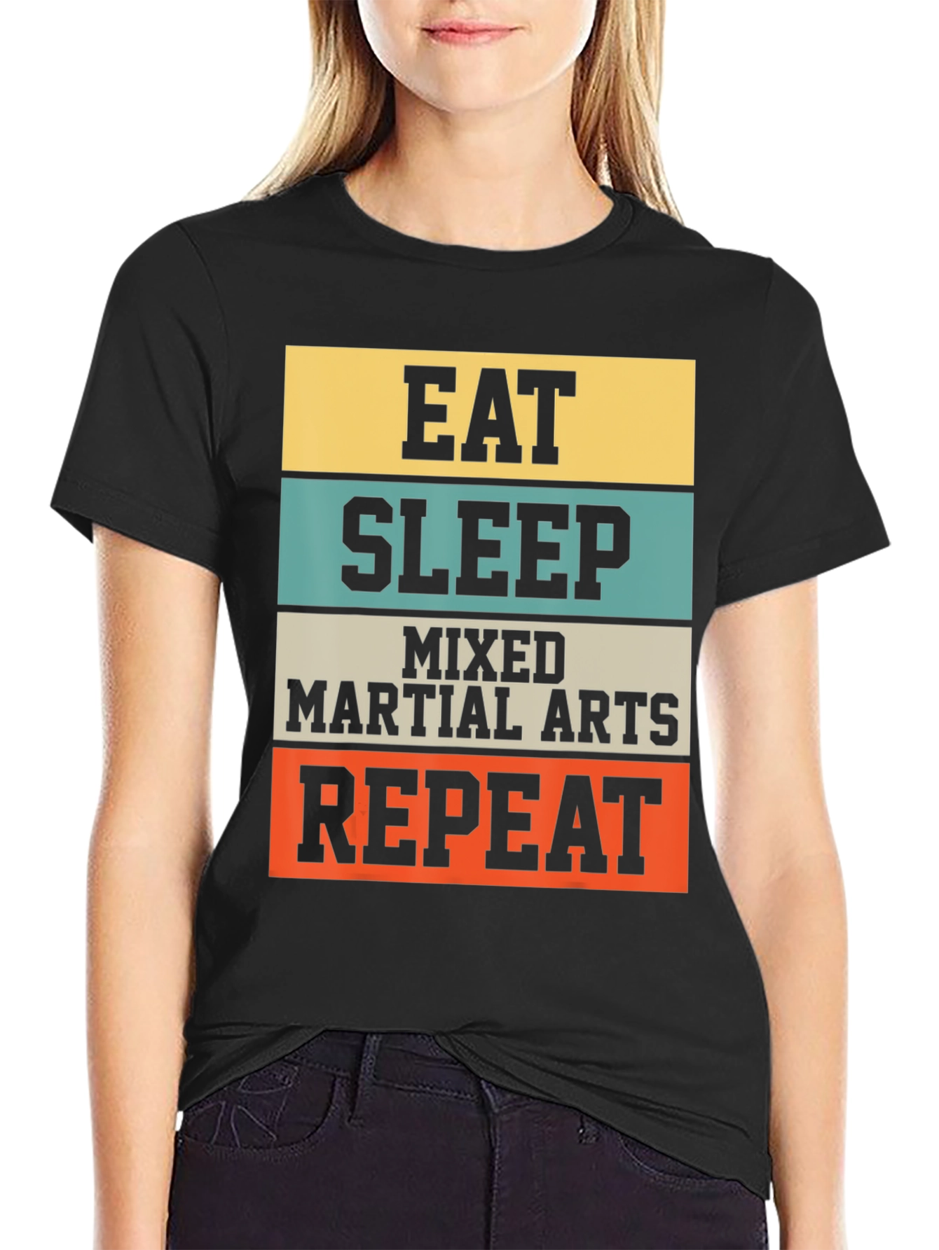 Eat Sleep MMA Repeat Black T-Shirt