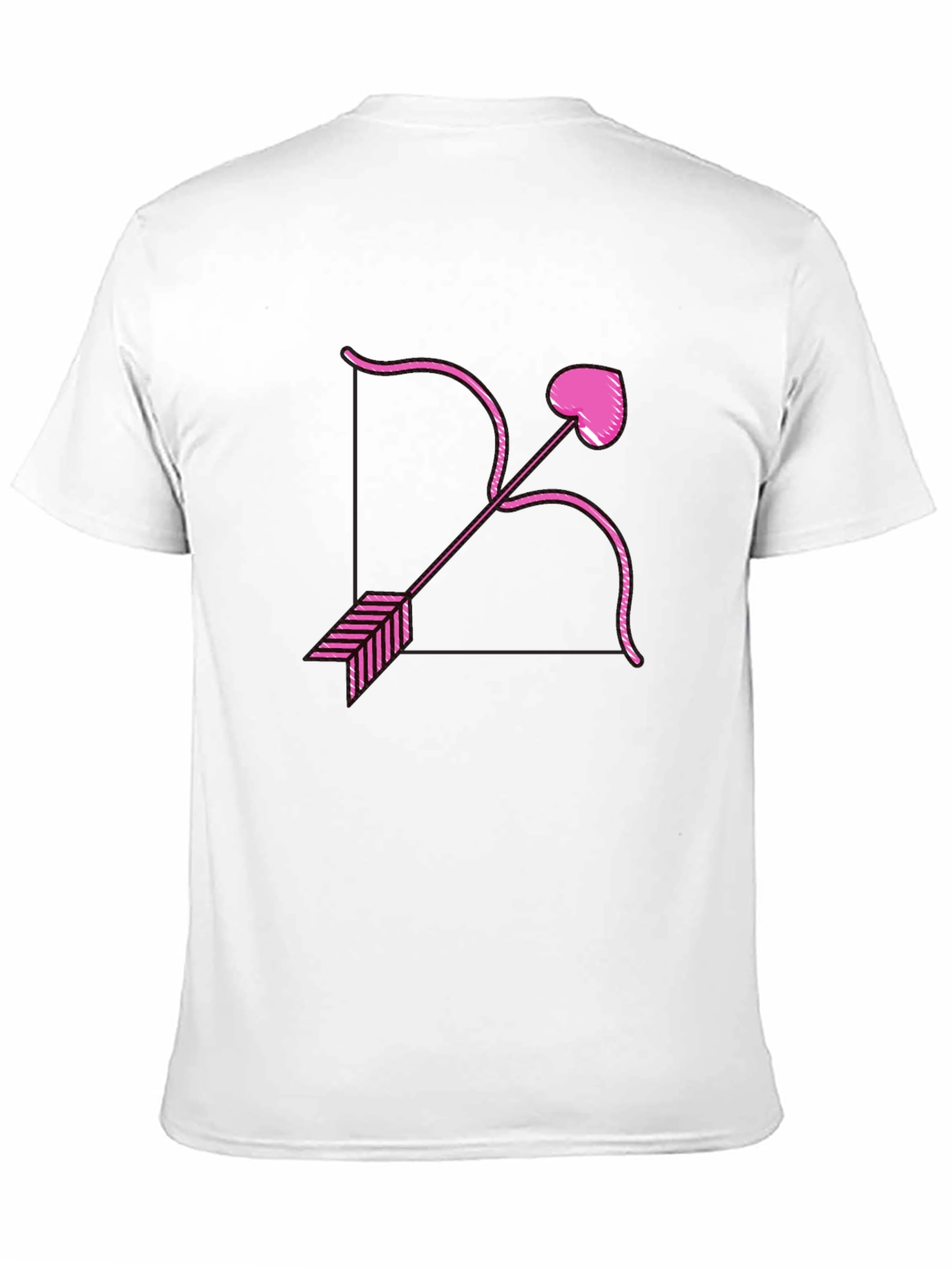 Cupids Bow Heart Arrow Graphic Black T-Shirt