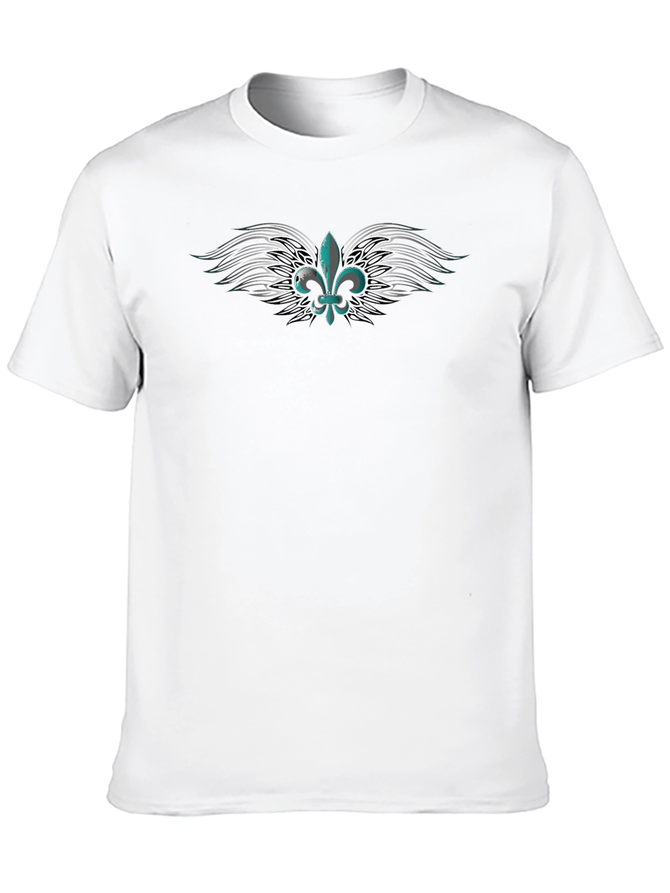 Mens Black Fleur-de-Lis Graphic Tee