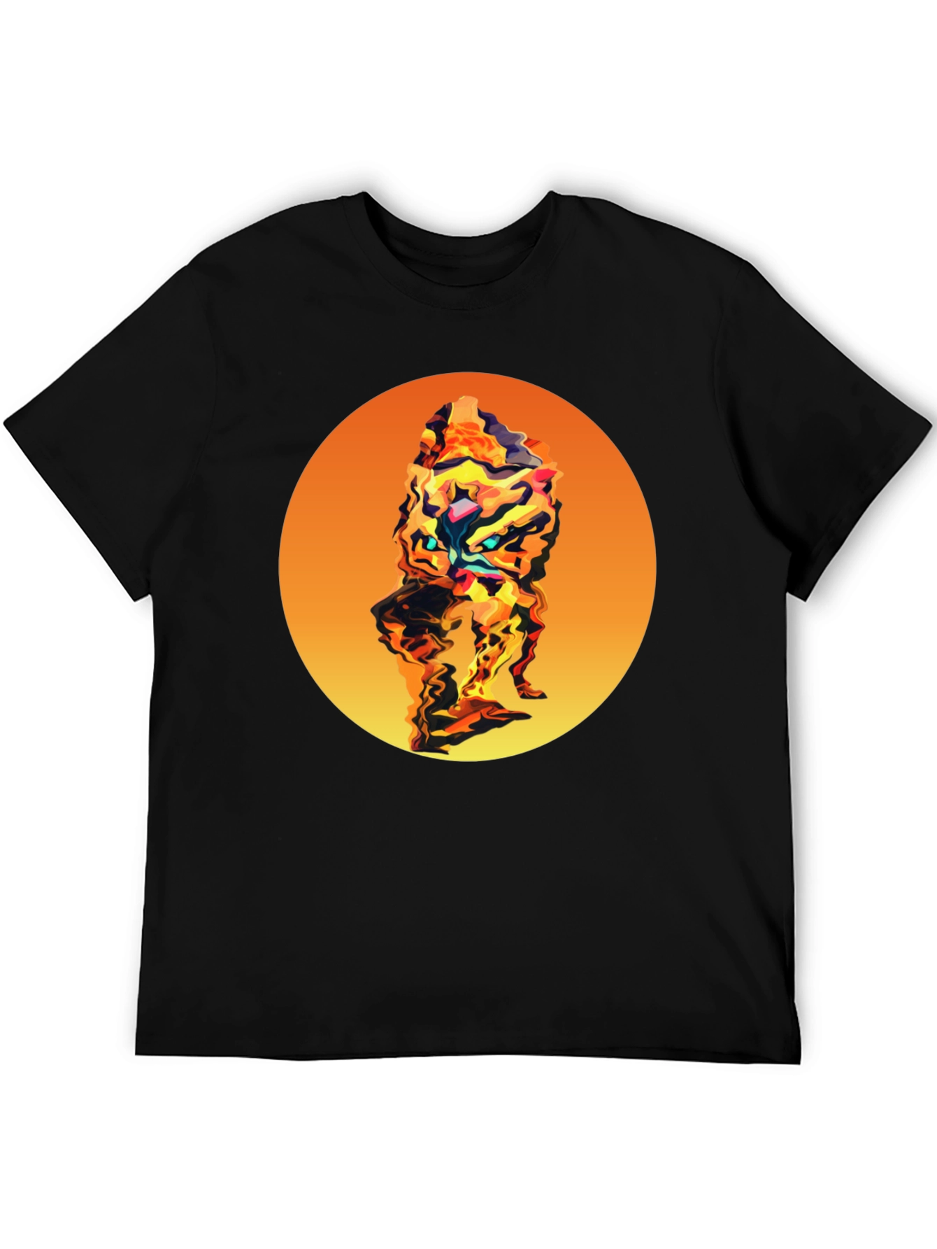 Abstract Graphic Tee - Stylish Mens Black T-Shirt