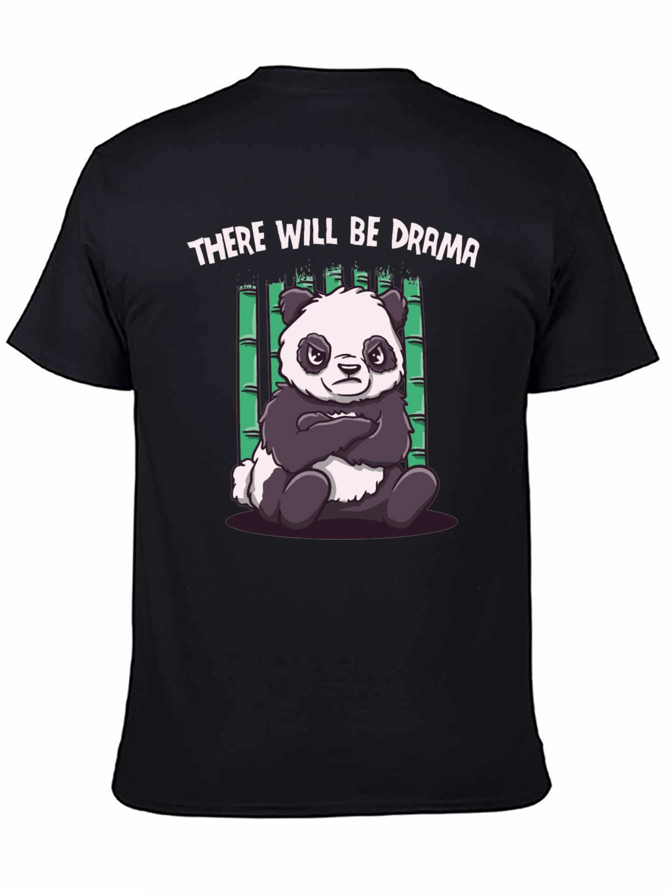 Drama Panda Black T-Shirt - Funny Graphic Tee
