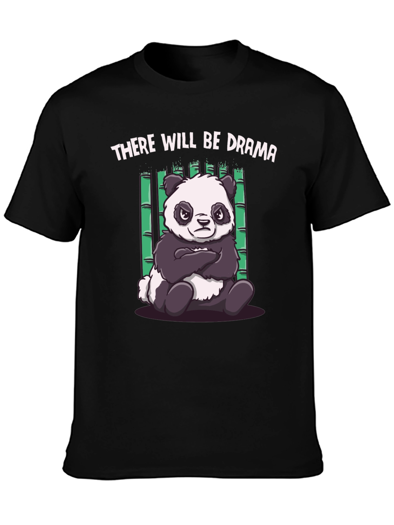 Drama Panda Black T-Shirt - Funny Graphic Tee