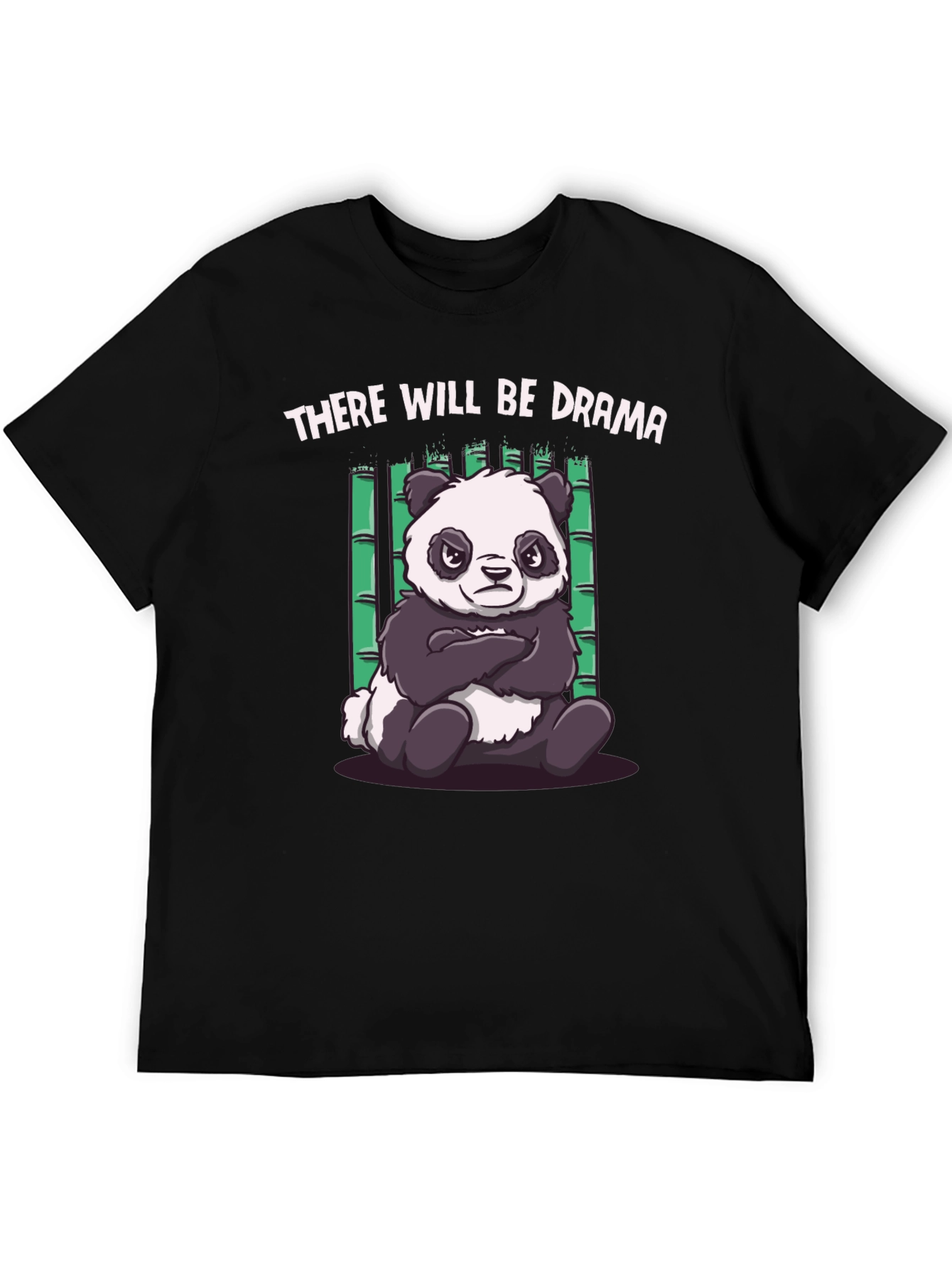 Drama Panda Black T-Shirt - Funny Graphic Tee