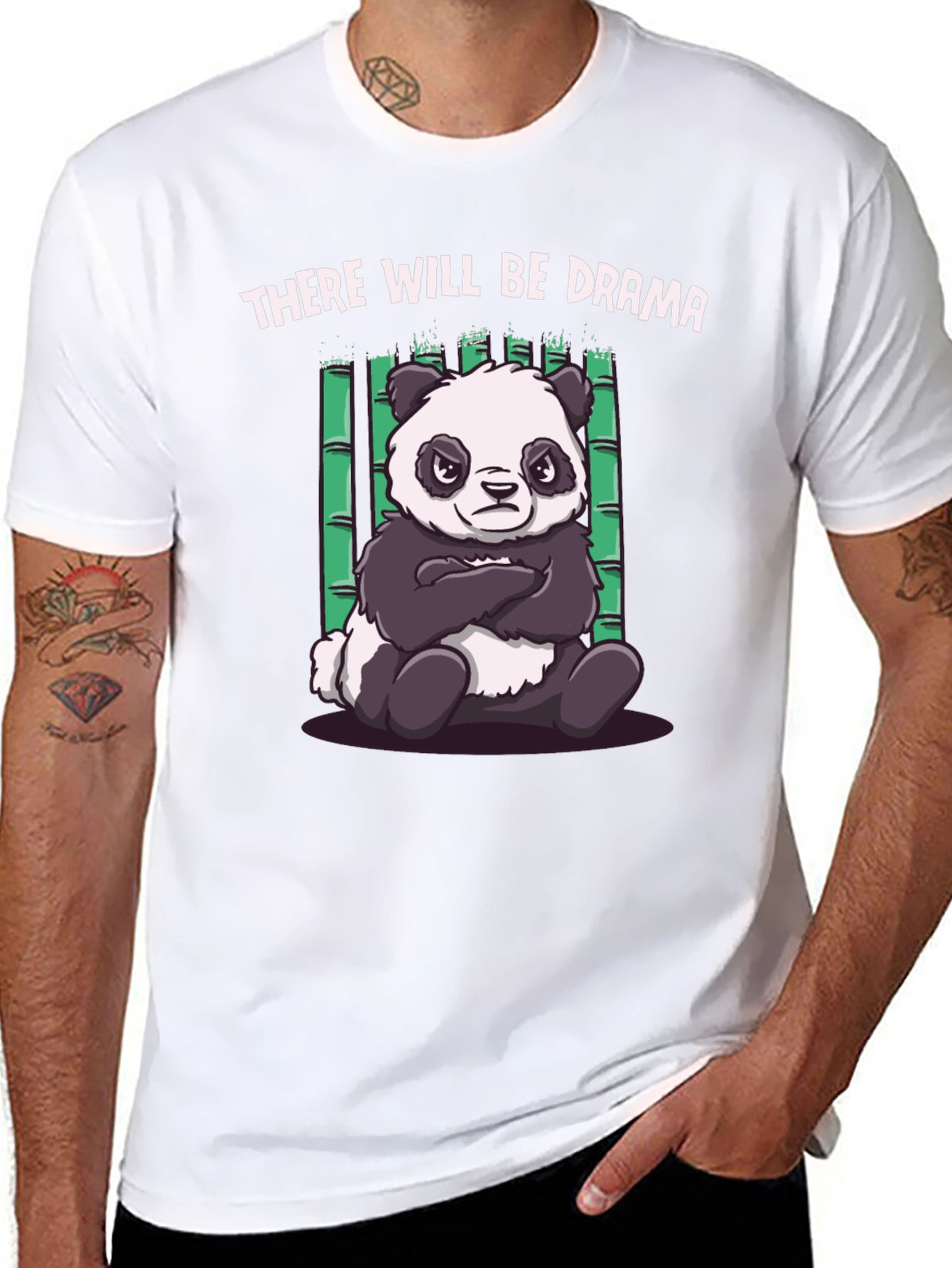 Drama Panda Black T-Shirt - Funny Graphic Tee
