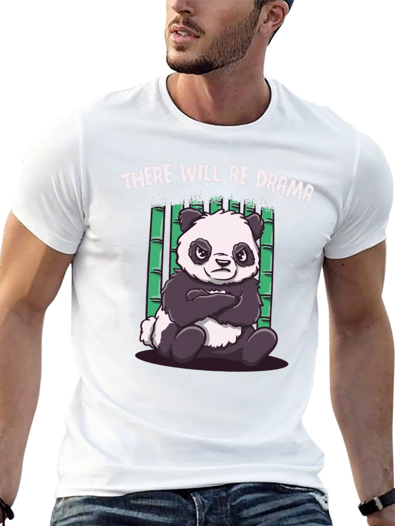 Drama Panda Black T-Shirt - Funny Graphic Tee