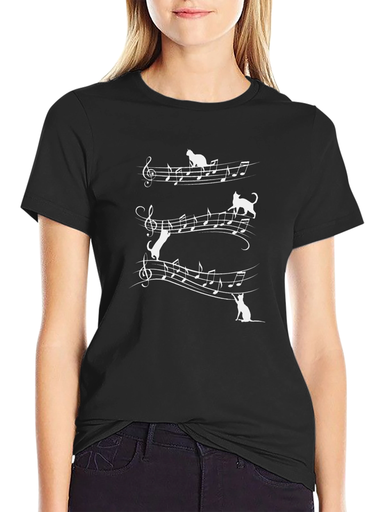 Musical Cats T-Shirt - Black
