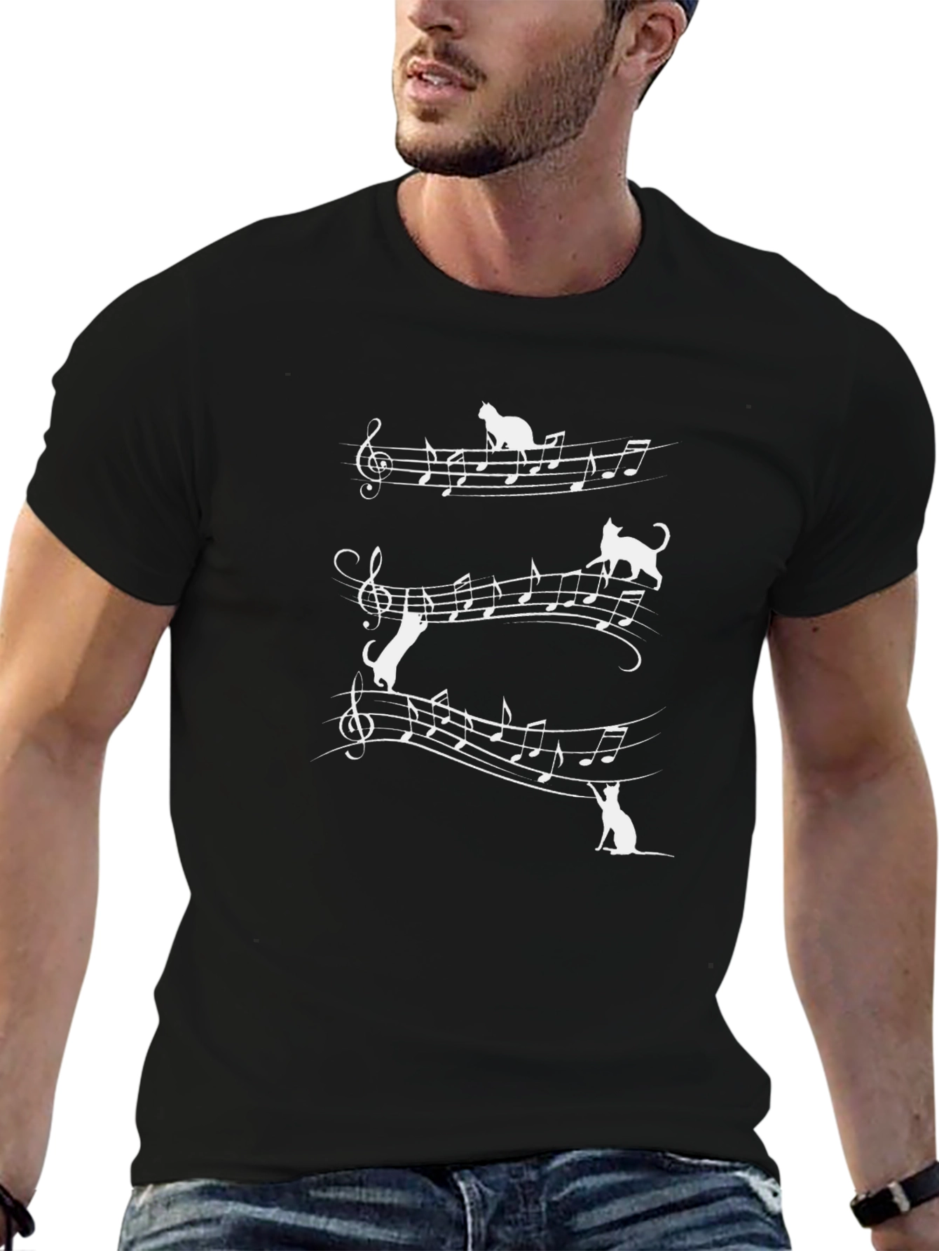 Musical Cats T-Shirt - Black