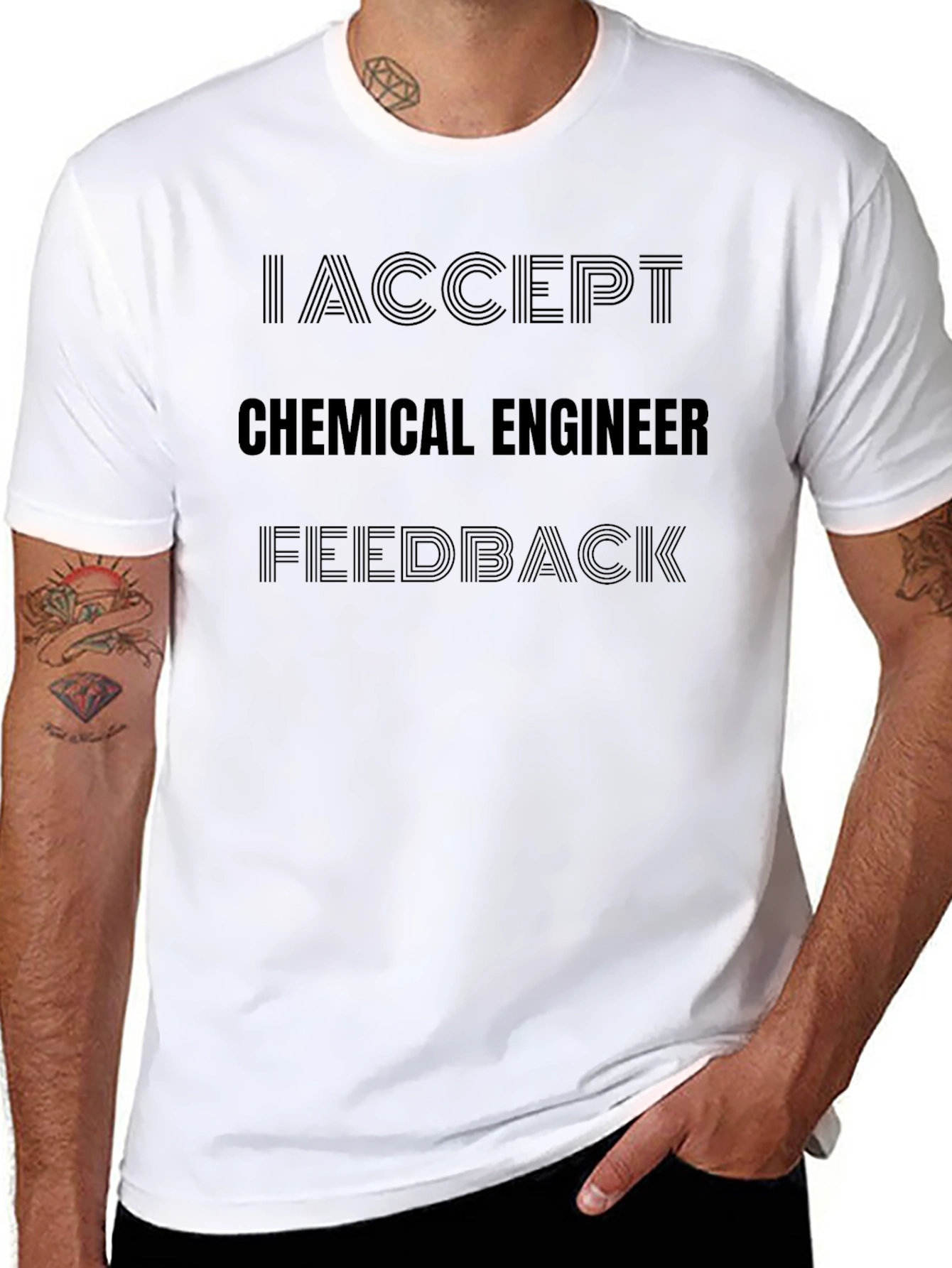 I Accept Chemical Engineer Feedback Black T-Shirt