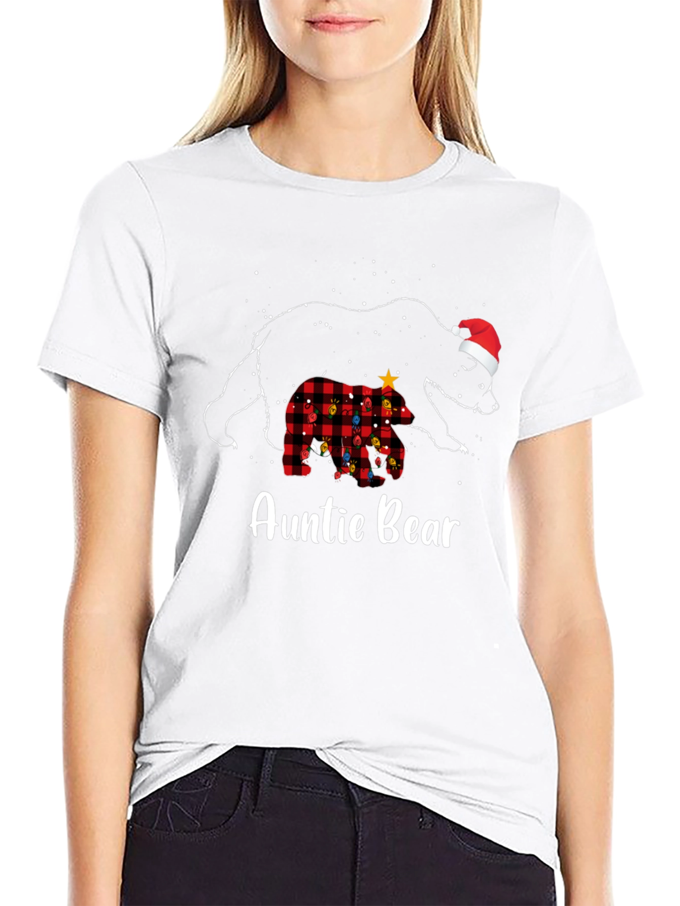 Auntie Bear Christmas Graphic Tee